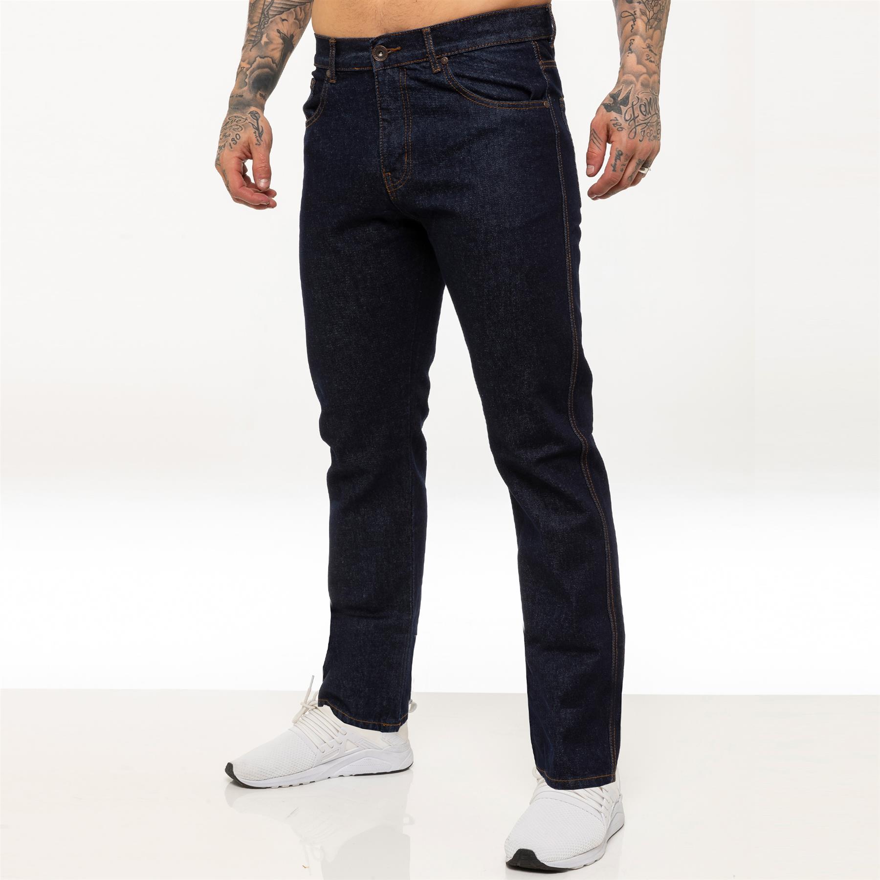 Kruze Mens Jeans Straight Leg Denim Trousers Regular Casual Work Pants UK Sizes - Picture 21 of 25