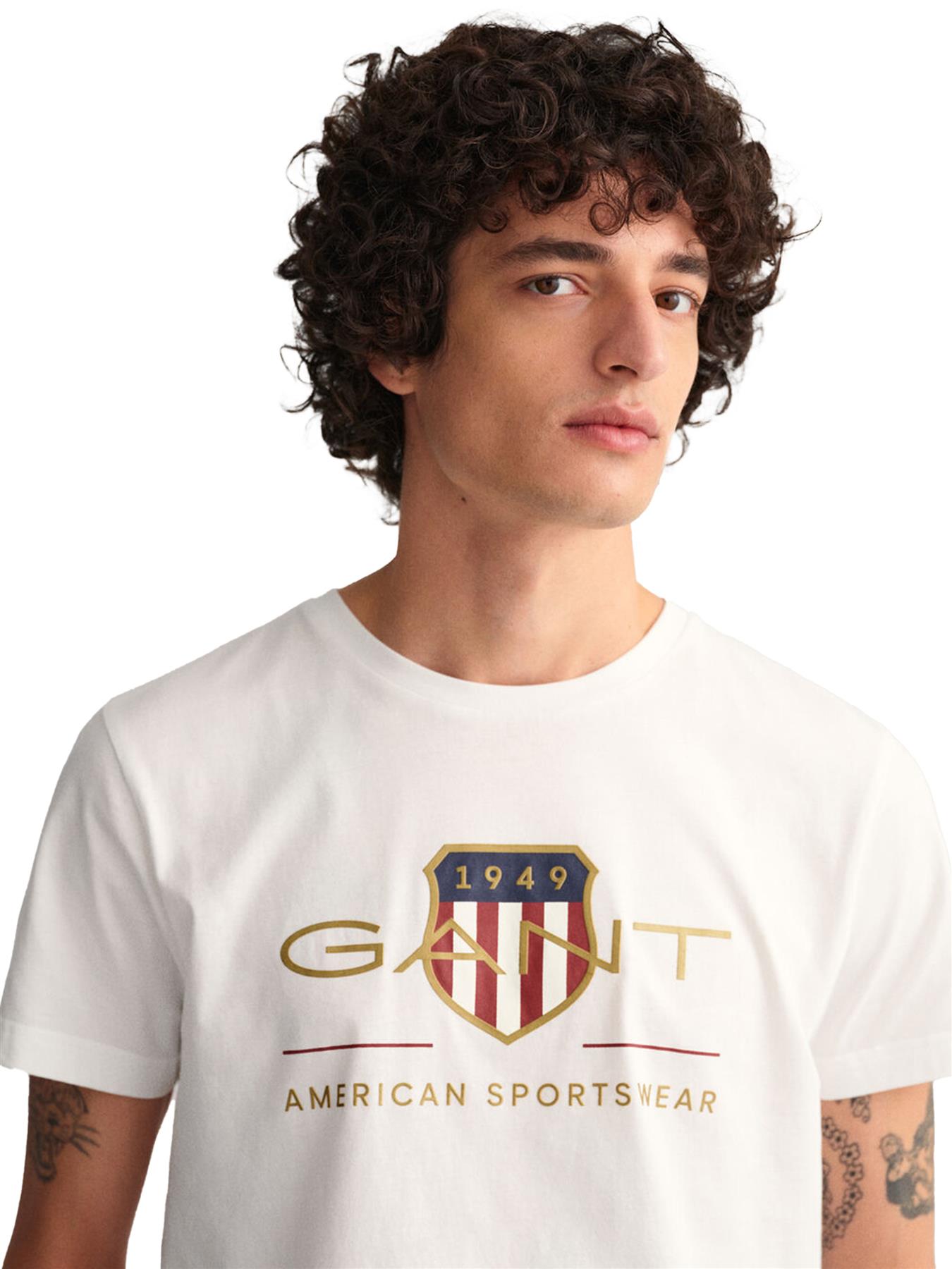 GANT Algodón Hombre Camisetas Manga Corta Casual Top Cuello Redondo Talla UK - Imagen 86 de 95