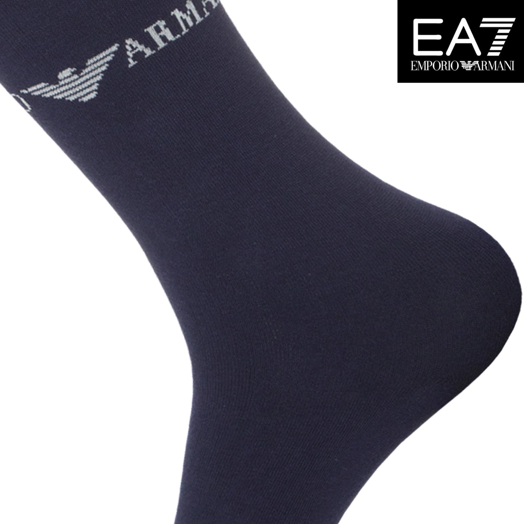 Emporio Armani Mens Socks 3 Pairs Cotton Gift Designer Dress Sock One