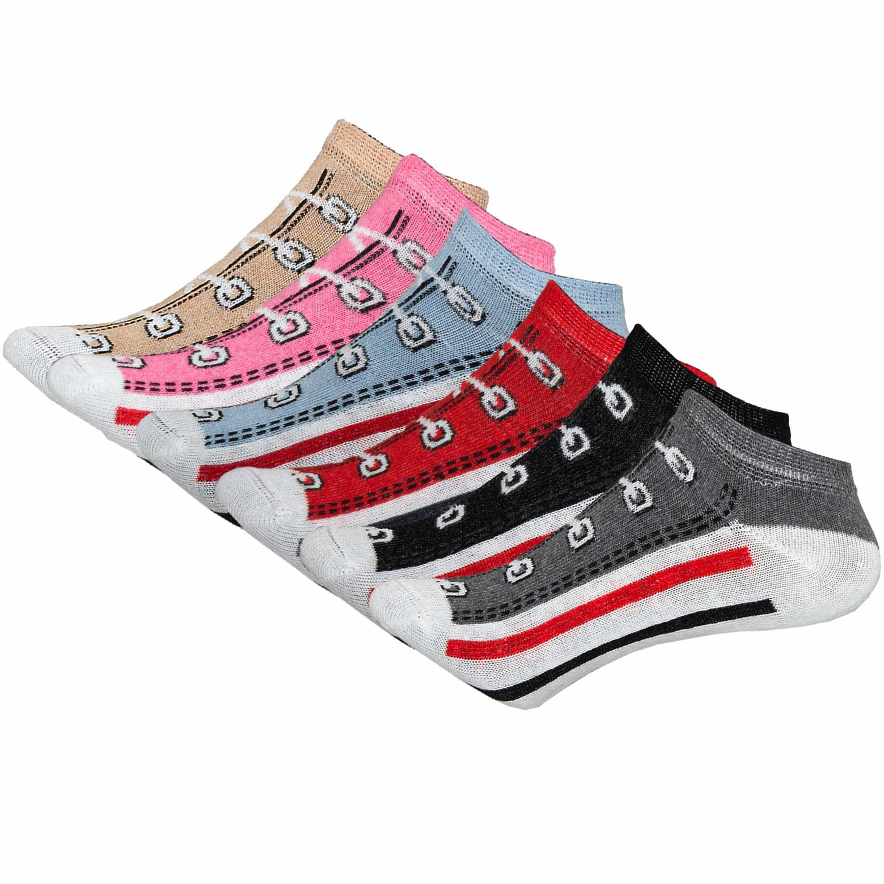 Boys Girls Socks Kids Trainer 6 Pairs Sports Ankle Shoe Liner Cotton School Sock - Picture 30 of 36
