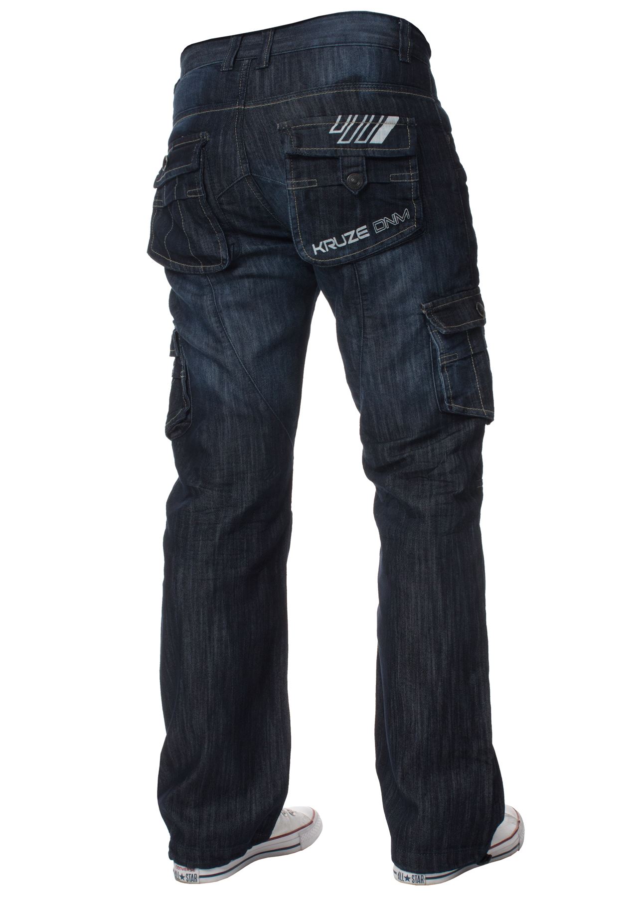Kruze Mens Combat Jeans Cargo Trousers Denim Heavy Duty Work Pants All UK Sizes - Picture 13 of 19