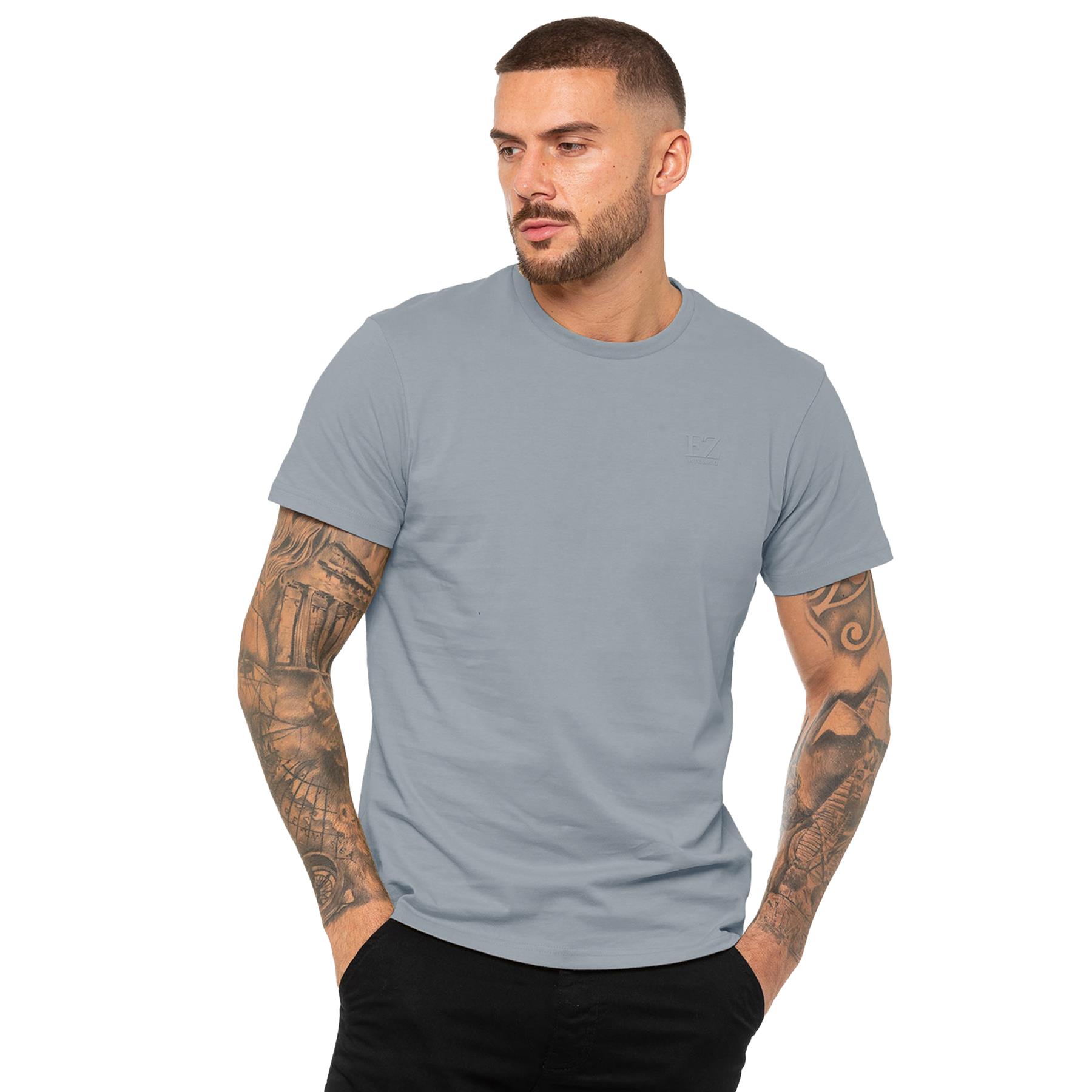 Enzo Mens T Shirt Short Sleeve Top Plain Cotton Crew Neck Casual Shirt - Picture 30 of 71