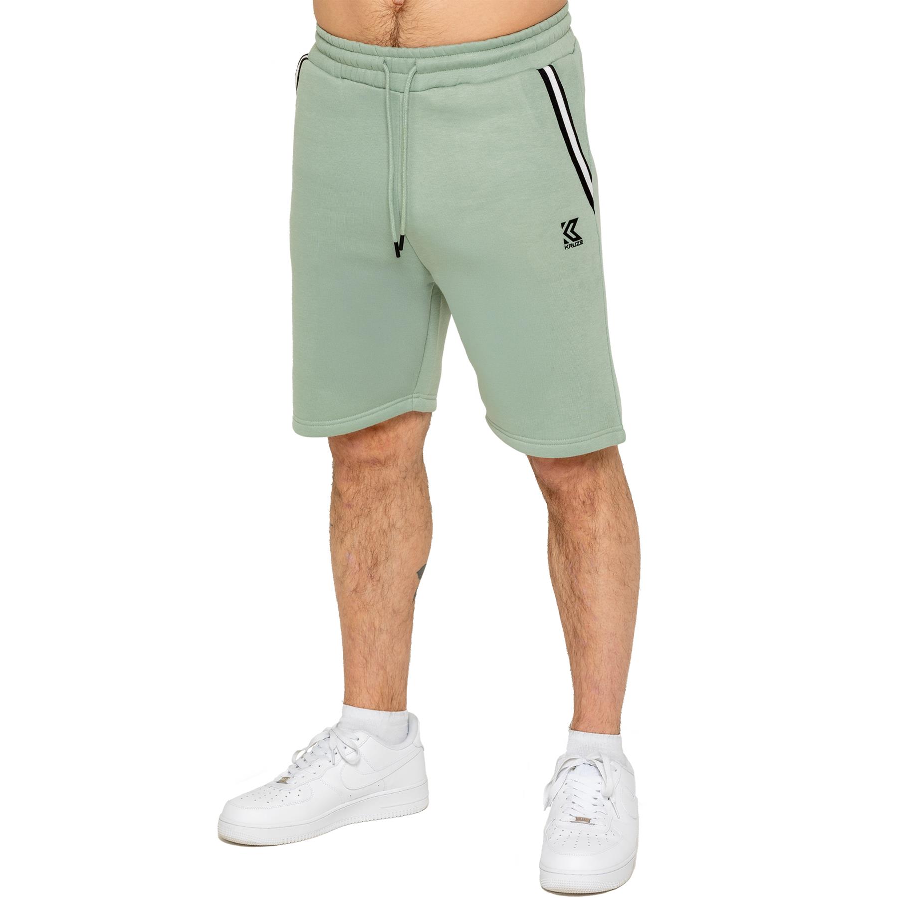 Herren Kruze T-Shirt & Shorts Set Rundhals Fleece Shorts Trainingsanzug - Imagen 15 de 22