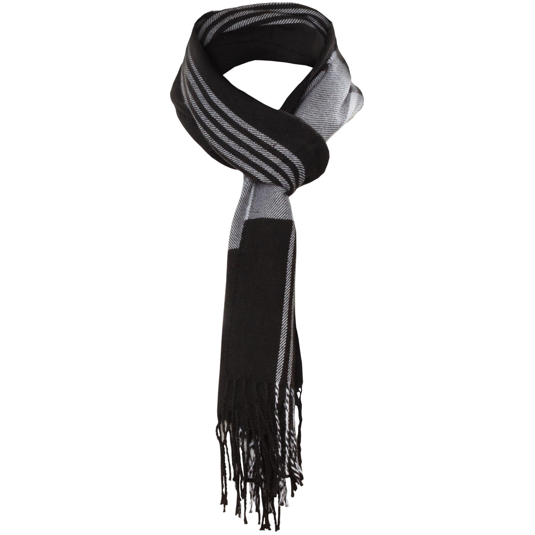 Mens Womens Unisex Scarf Warm Winter Soft Striped Tartan Ladies Neck