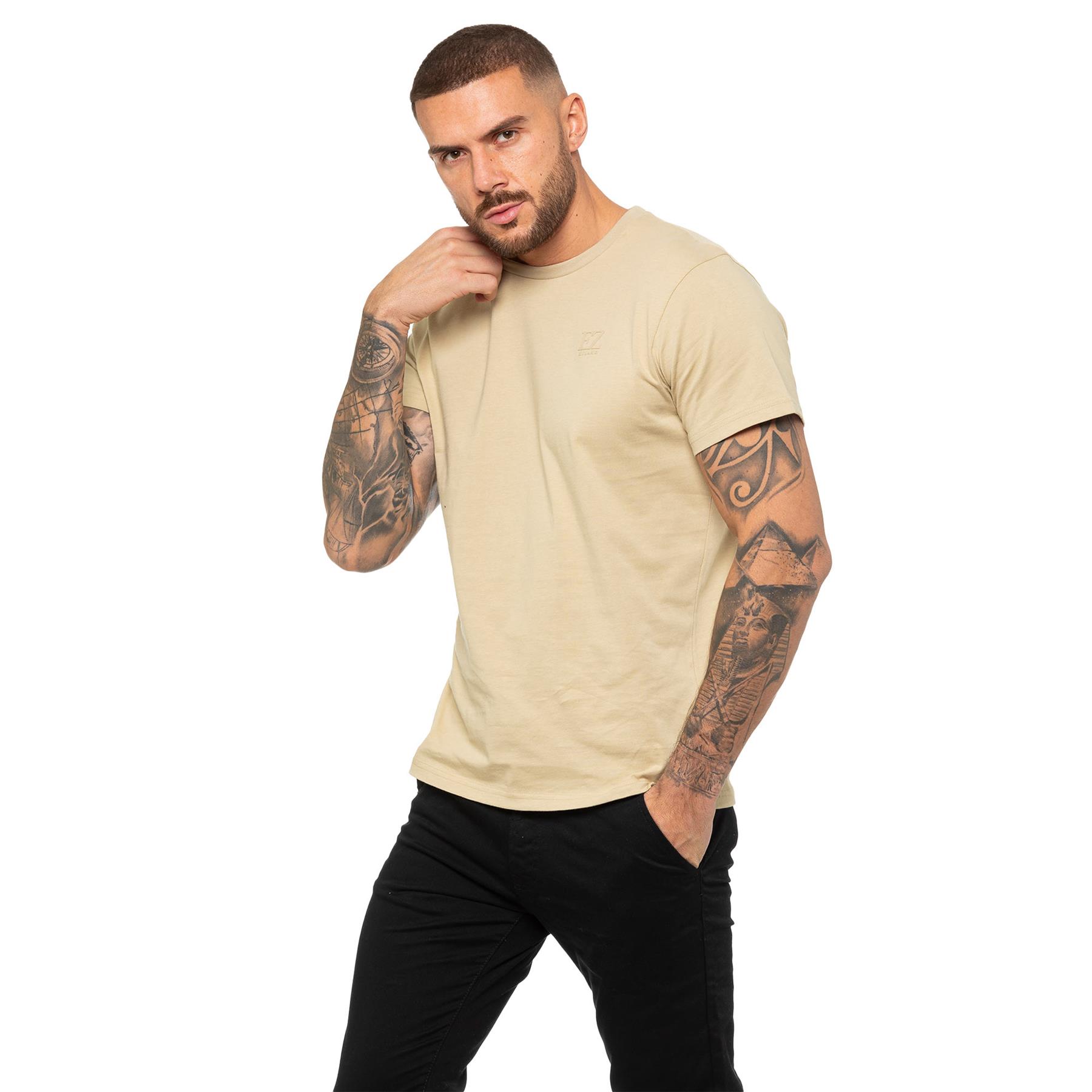Enzo Mens T Shirt Short Sleeve Top Plain Cotton Crew Neck Casual Shirt - Picture 53 of 71