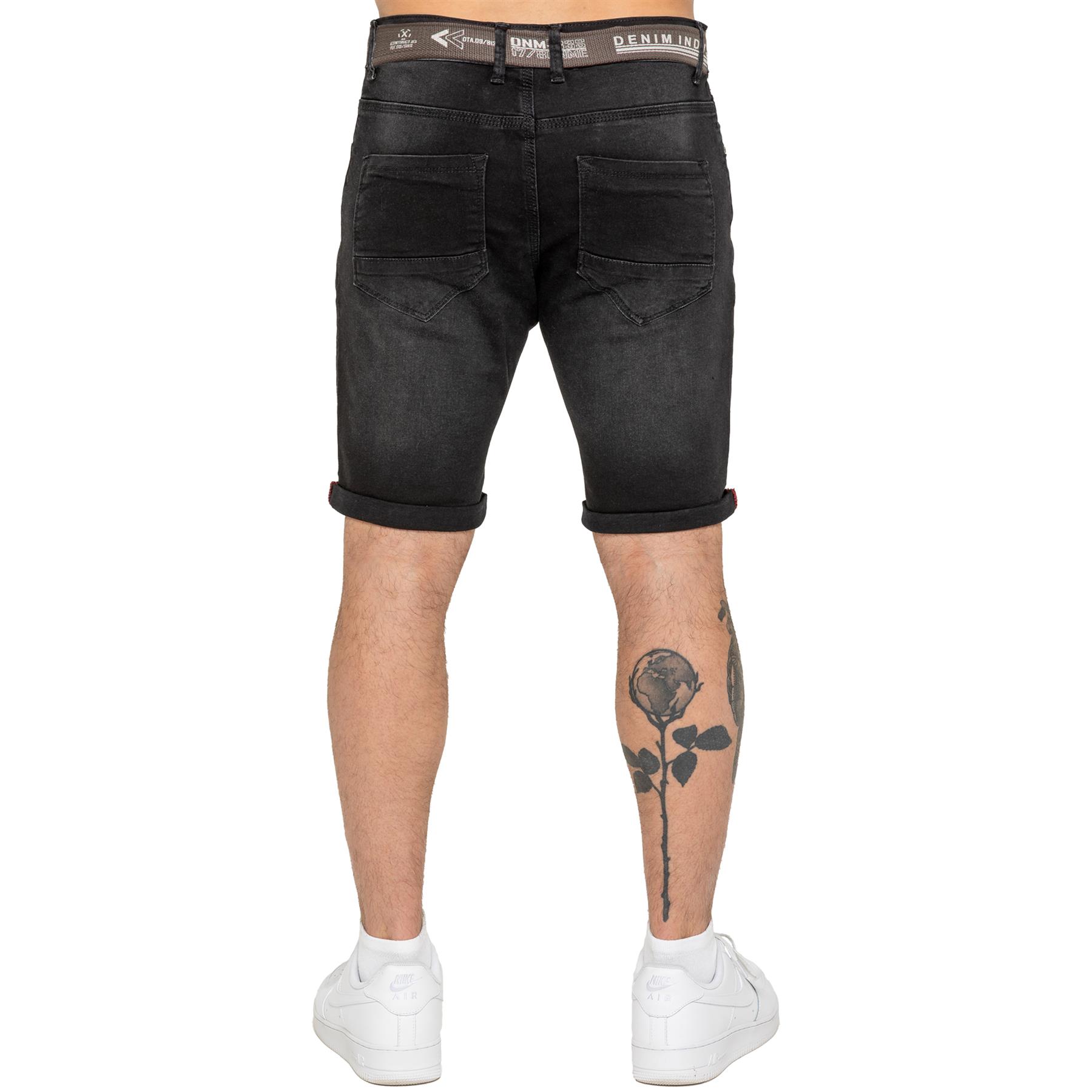 Pantalones Cortos Enzo Para Hombres Calce Ajustado Verano Elastizados Denim Medio Pantalones - Imagen 7 de 20