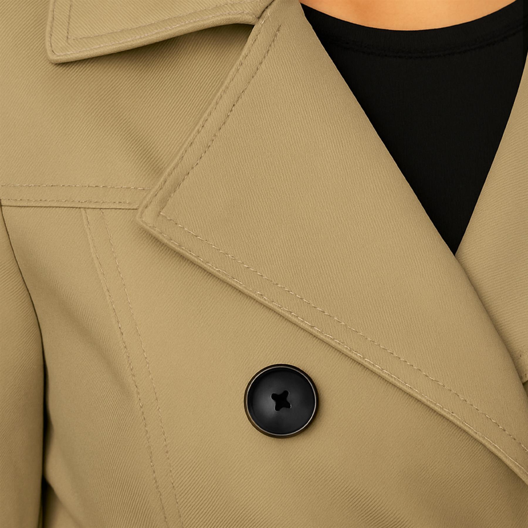 Enzo Damen Trenchcoat Damen Wasserdicht Lange Warme Jacke Mit Knöpfen - Picture 12 of 22