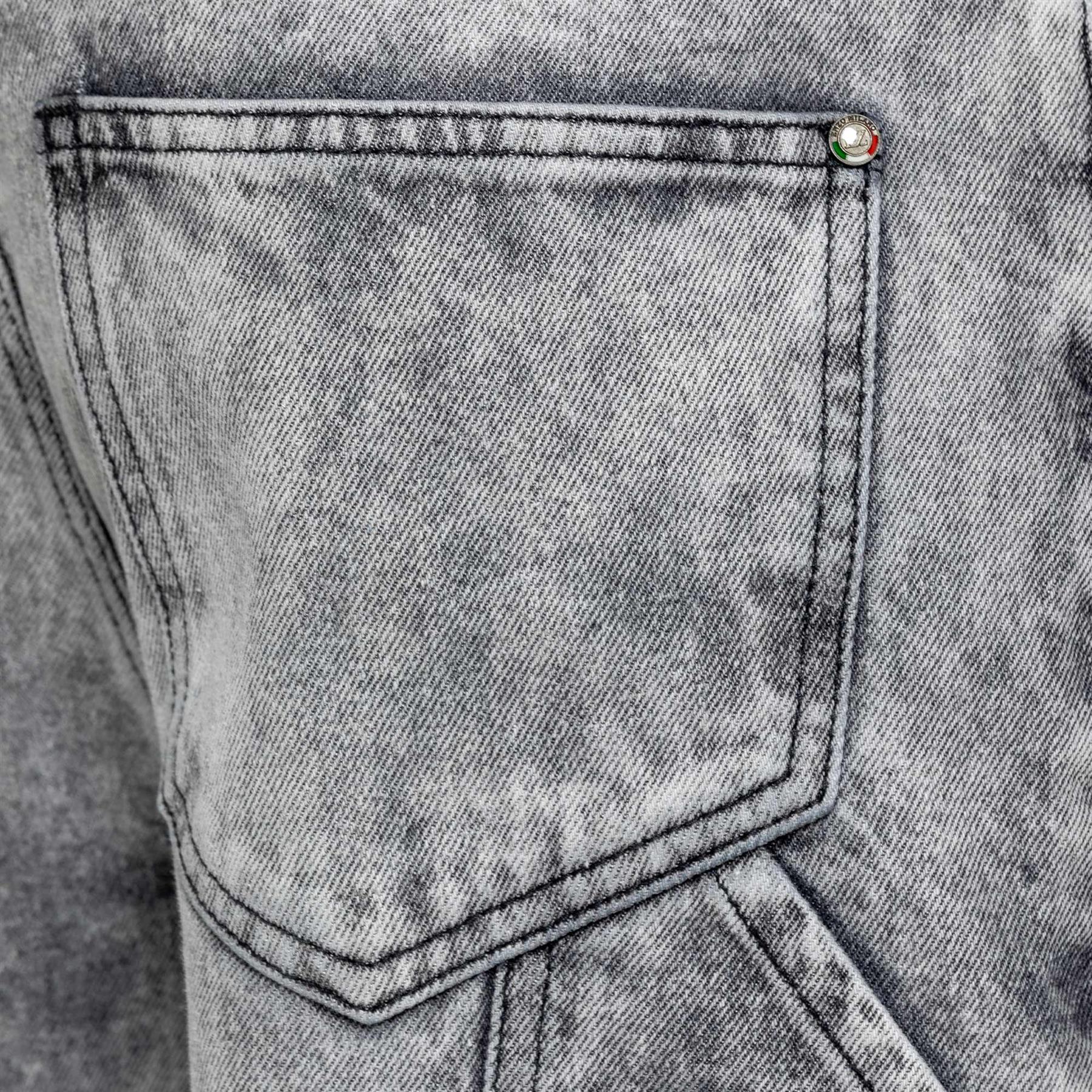 Enzo Mens Carpenter Jeans Regular Fit Straight Leg Casual Mid-rise Pants - Picture 6 of 20