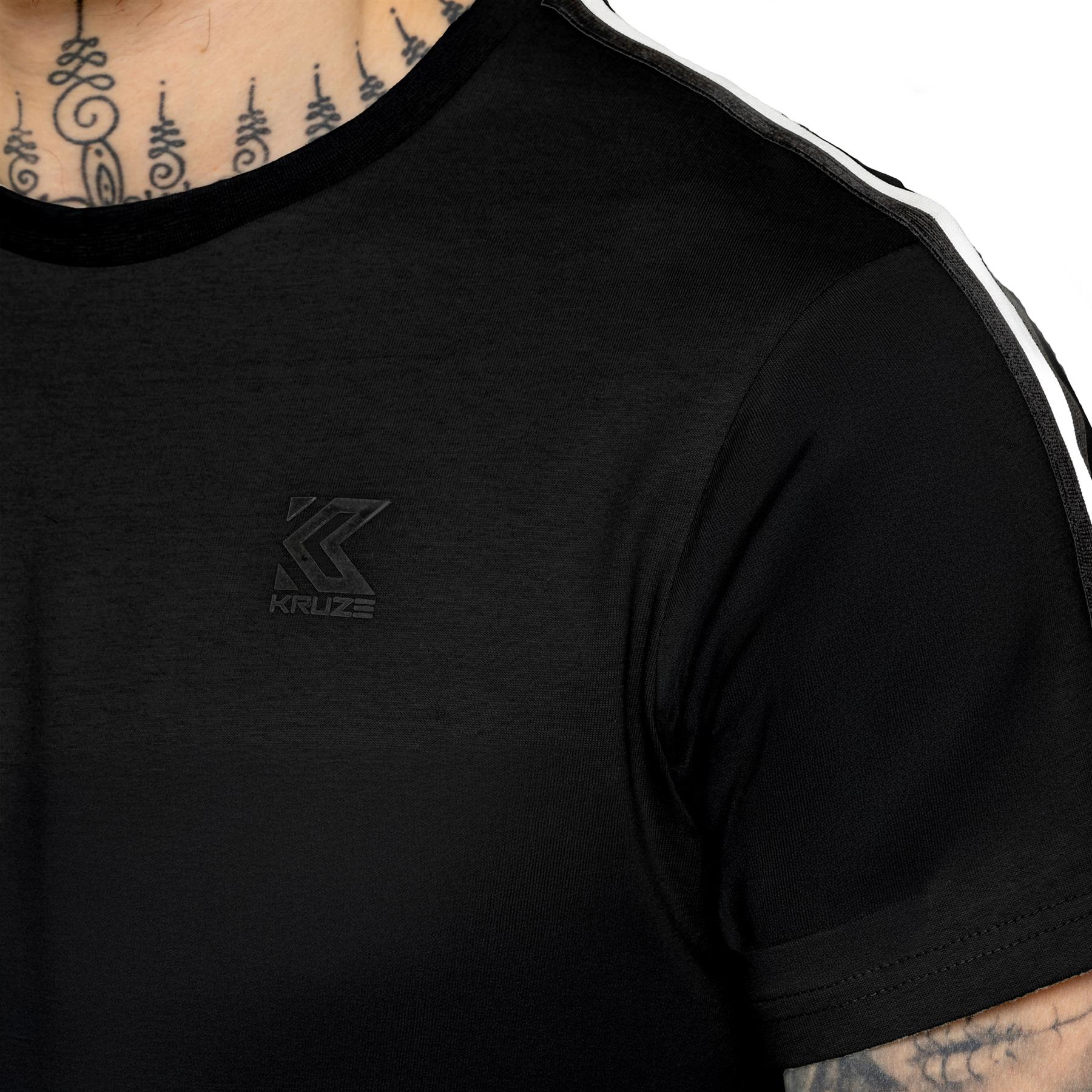 Kruze Short Sleeve T Shirt Mens Casual Cotton Tape Crew Neck Regular Fit Top - Picture 17 of 19