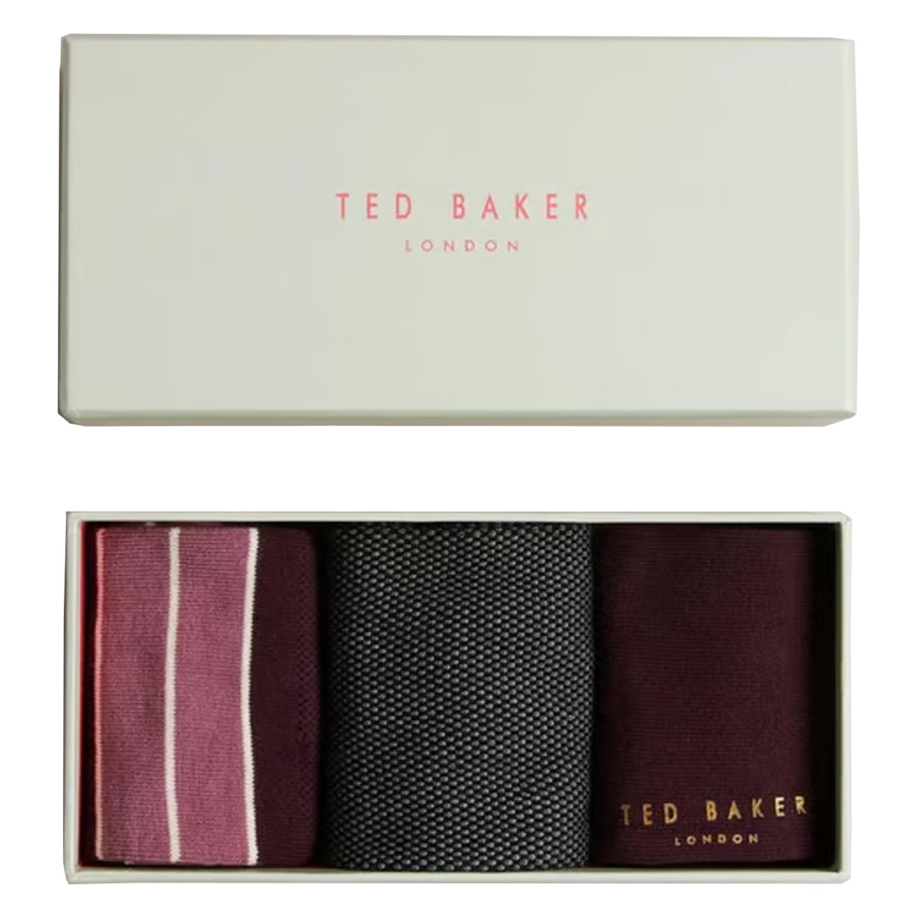 Ted Baker Mens Socks 3 Pairs Casual Cotton Rich Designer Gift Box Sock - Picture 28 of 34