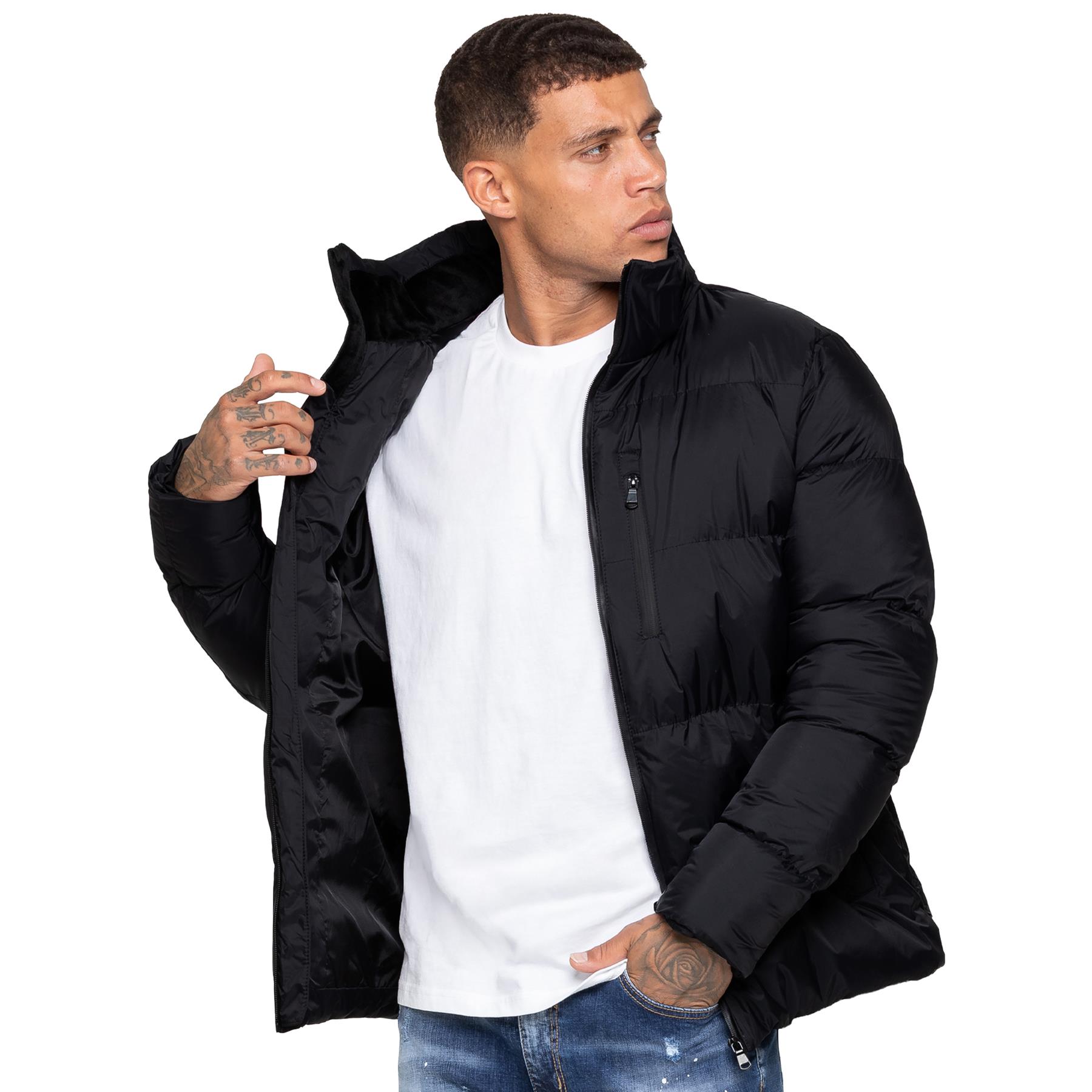 Kruze Hombre Chaqueta Acolchada Impermeable Invierno Suave Cálido Casual Capucha - Picture 5 of 28