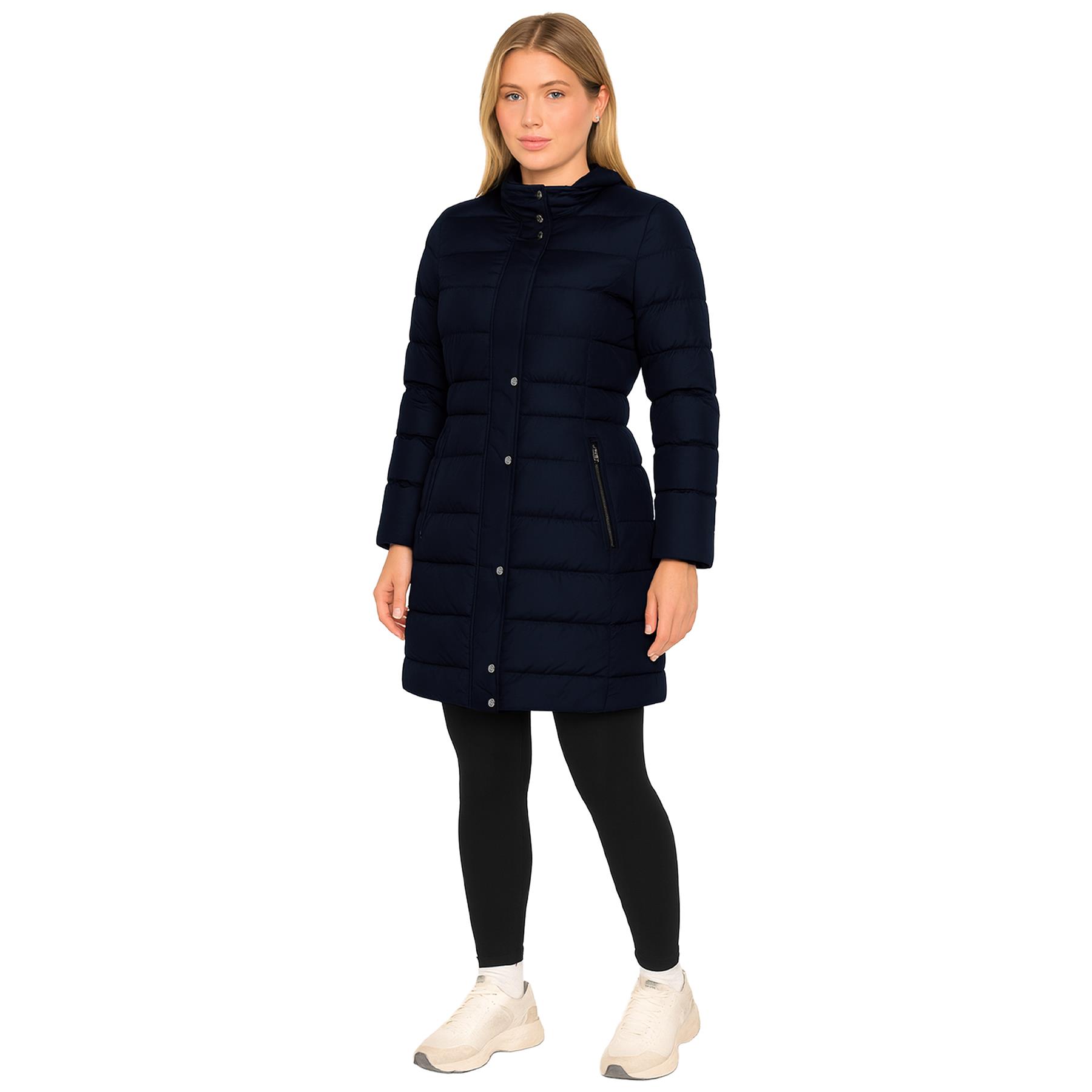 Chaqueta acolchada de invierno cálida de piel sintética con capucha Enzo para mujer - Imagen 8 de 10