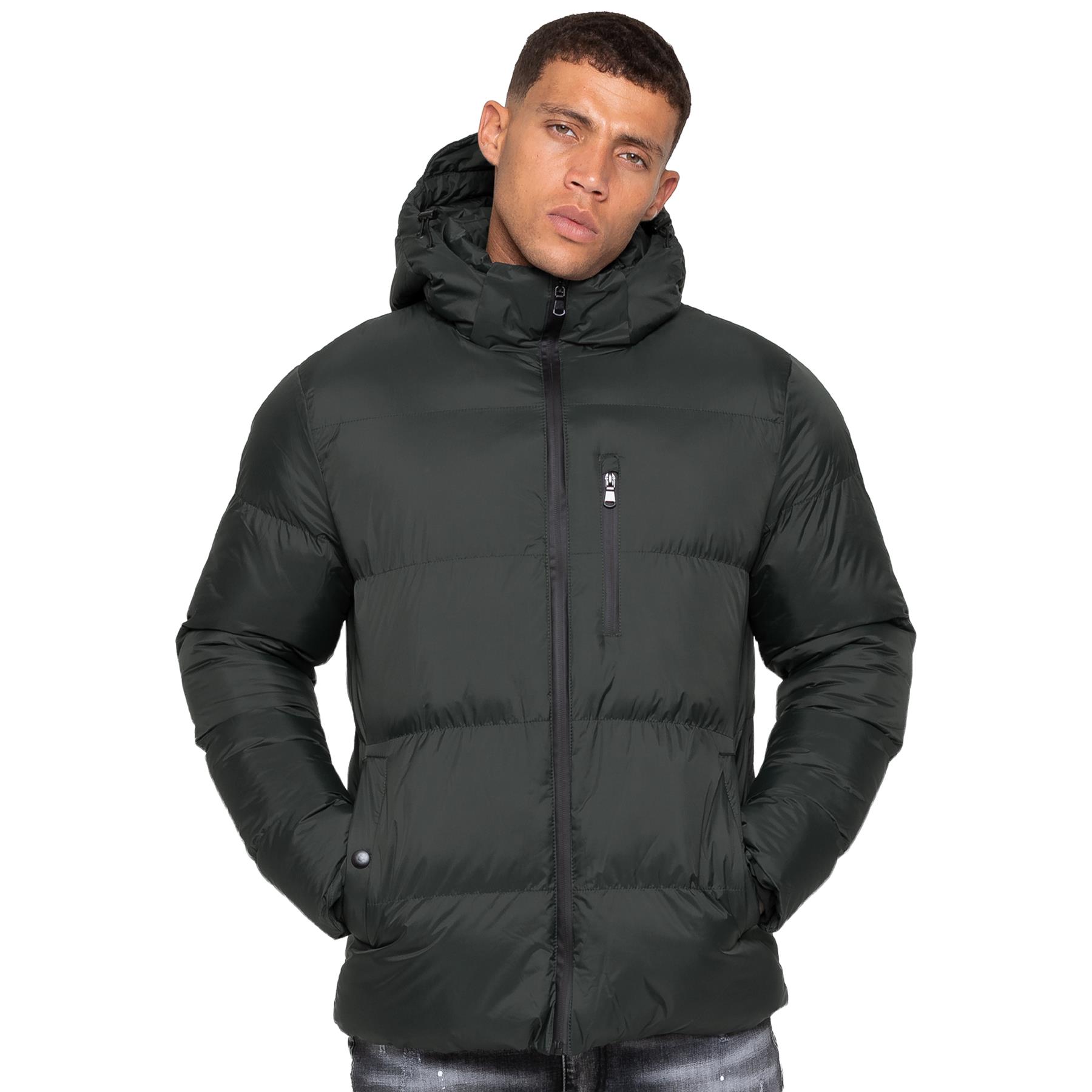 Kruze Hombre Chaqueta Acolchada Impermeable Invierno Suave Cálido Casual Capucha - Picture 12 of 28