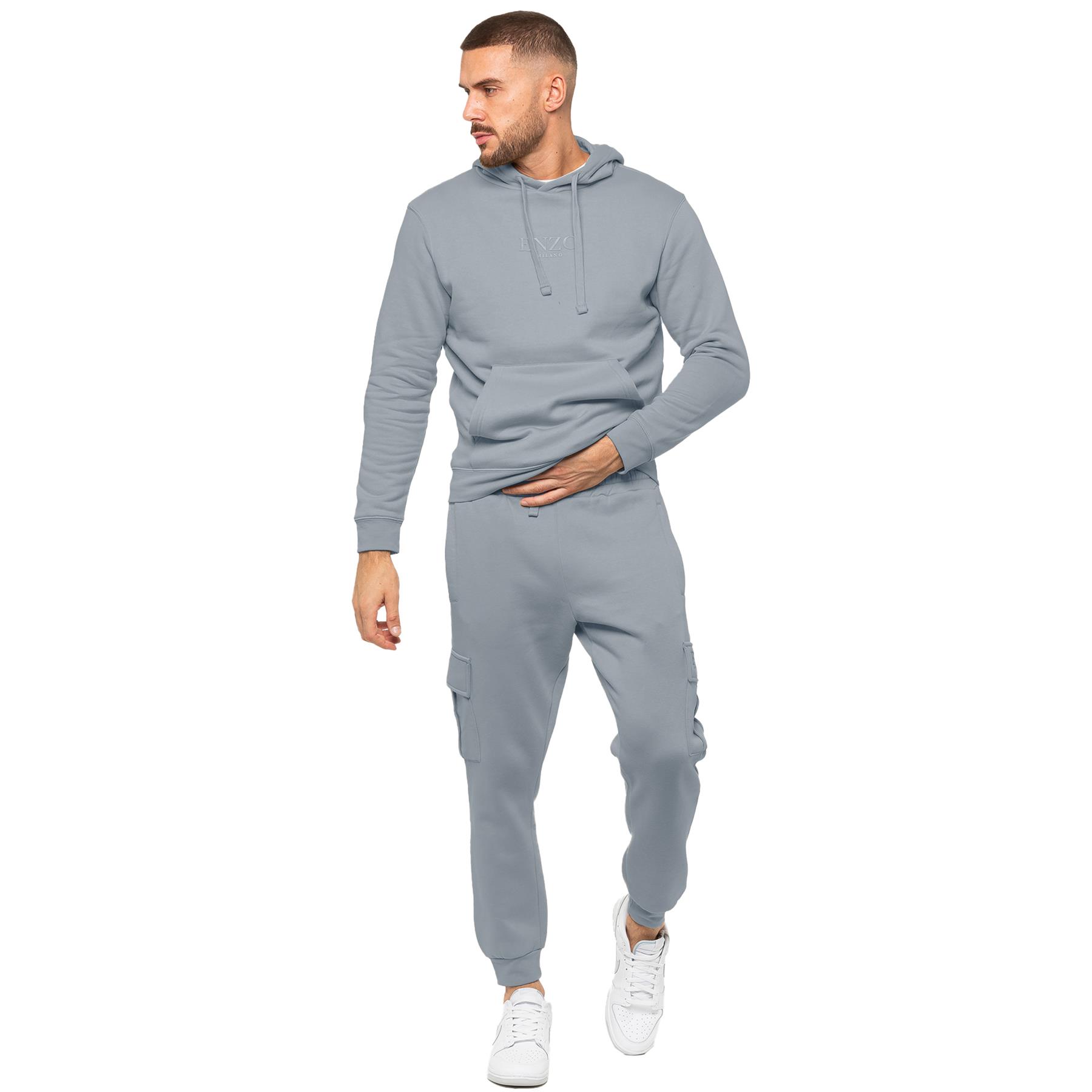 Enzo Hombre Pantalón de Chándal Cargo Corte Normal Polar Cintura Ajustable - Imagen 45 de 65