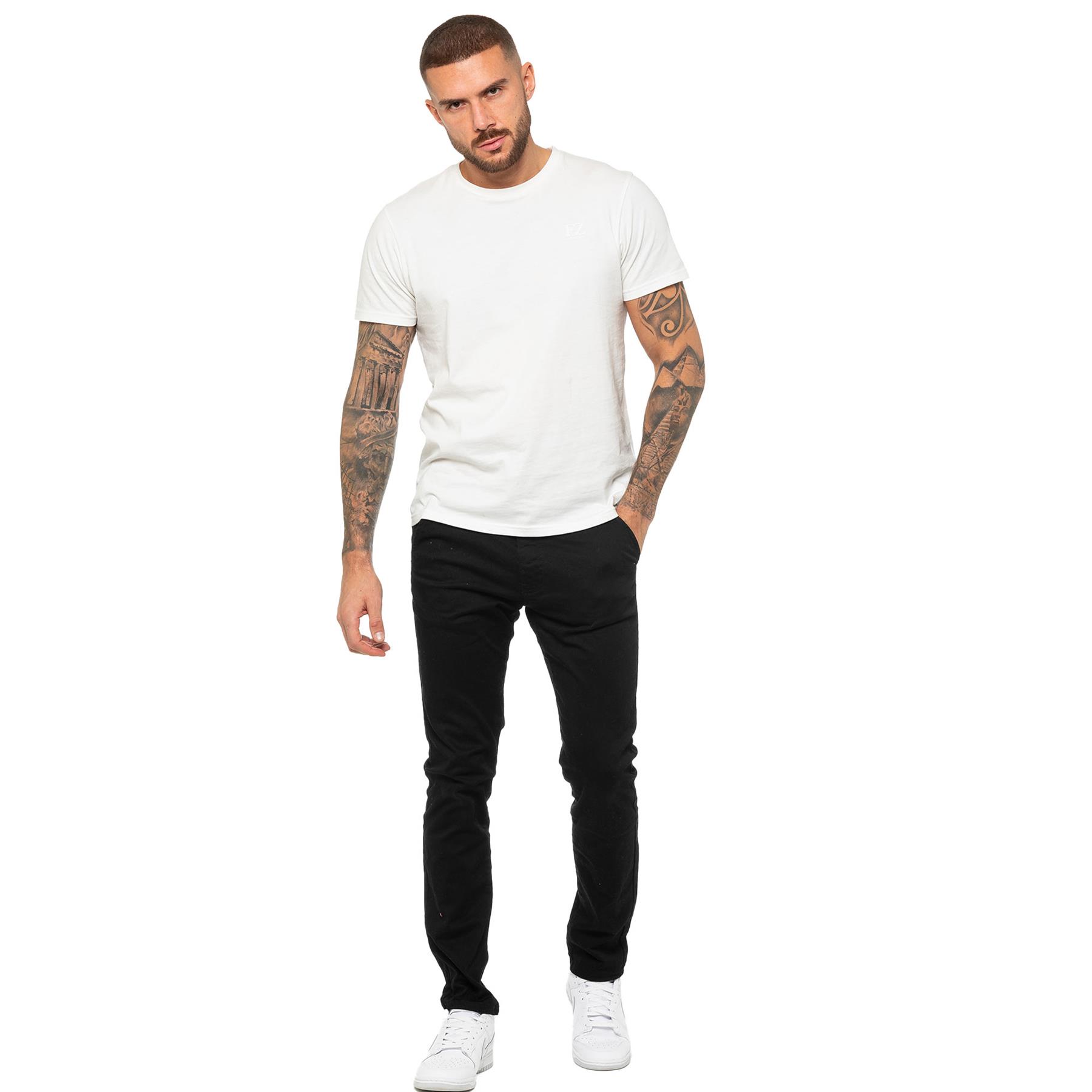 Enzo Mens T Shirt Short Sleeve Top Plain Cotton Crew Neck Casual Shirt - Picture 62 of 71