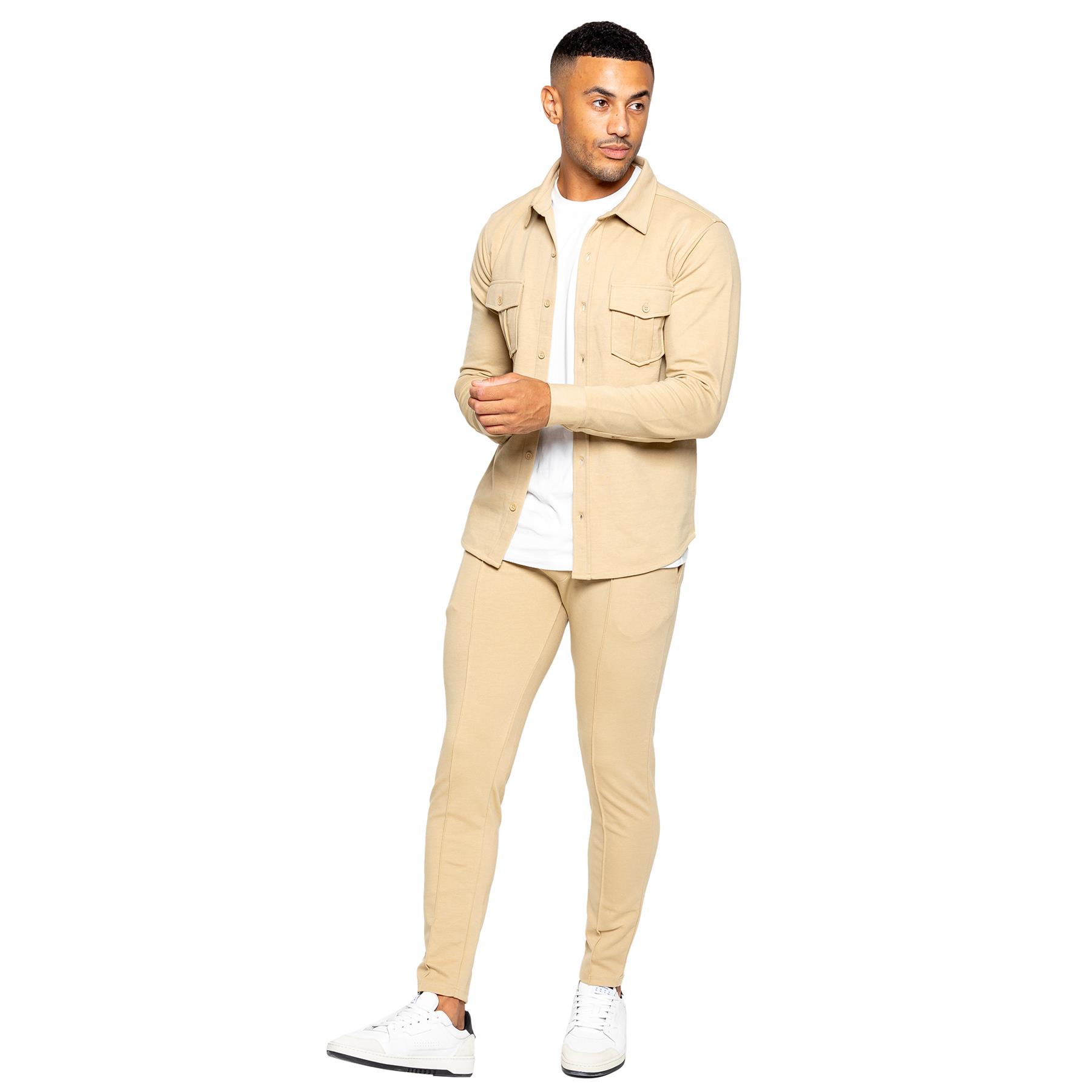 Enzo Mens Tracksuit Casual Overshirt Stretch Joggers Trousers Outfit Set - Picture 31 of 38