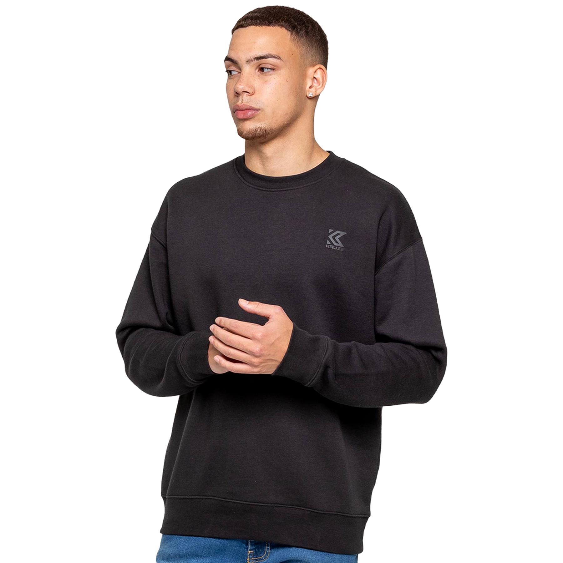 Kruze Herren Sweatshirt Pullover Übergröße Freizeit Rundhals Top - Picture 4 of 18