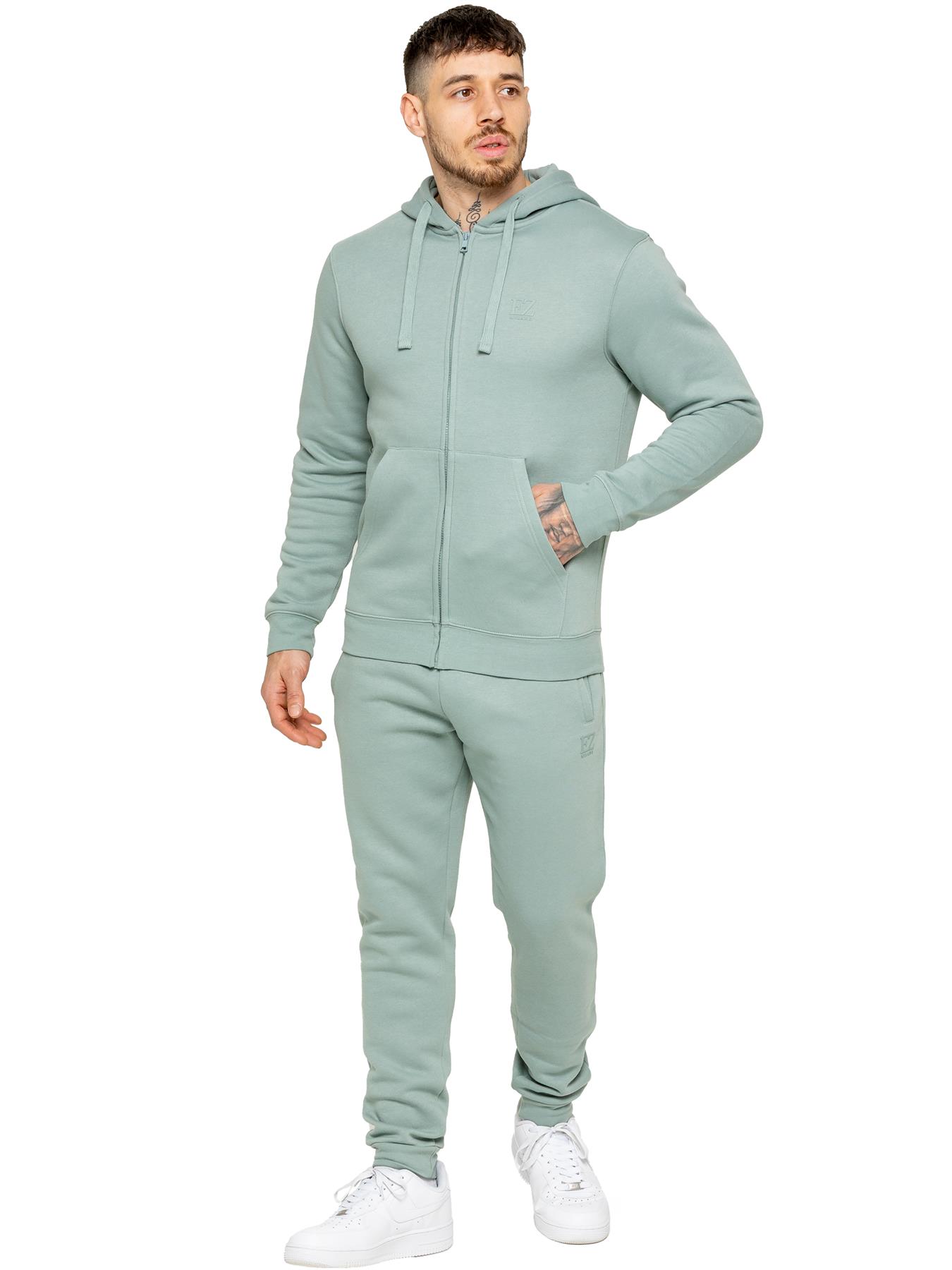 Conjunto de chándal completo Enzo para hombre gimnasio sudadera con capucha joggers informales invierno parte superior inferior - Imagen 62 de 67