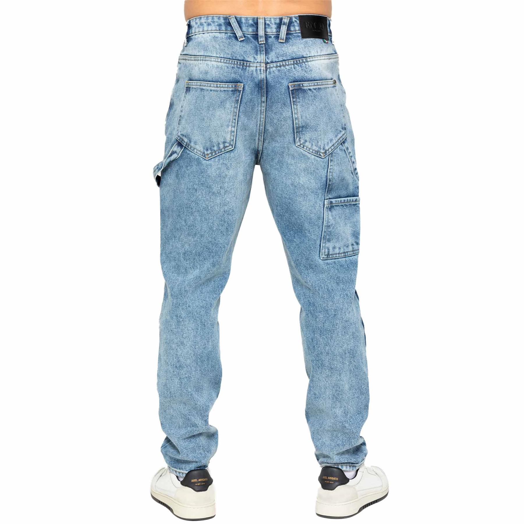 Enzo Mens Carpenter Jeans Regular Fit Straight Leg Casual Mid-rise Pants - Picture 13 of 20