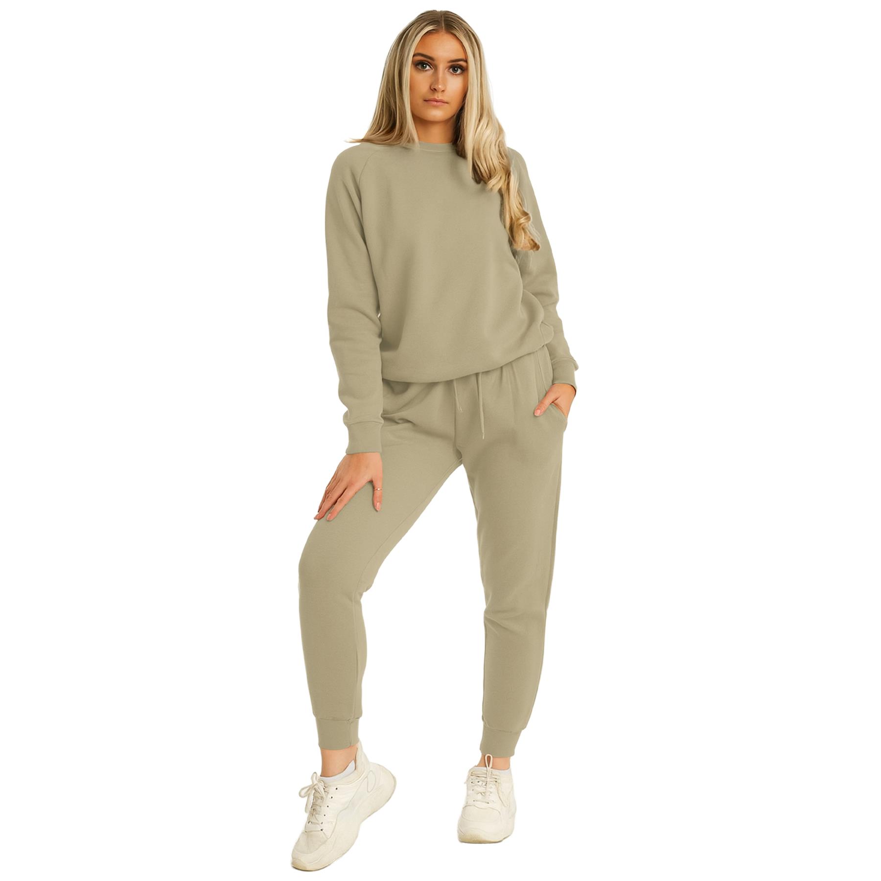 Kruze Mujer Chándal Tripulante Cuello Corte Normal Pantalón de Chándal Polar Set - Imagen 27 de 47