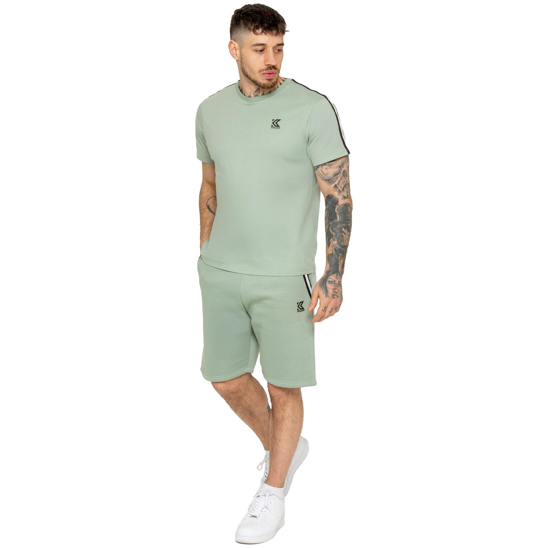 Kruze Short Sleeve T Shirt Mens Casual Cotton Tape Crew Neck Regular Fit Top - Picture 9 of 19