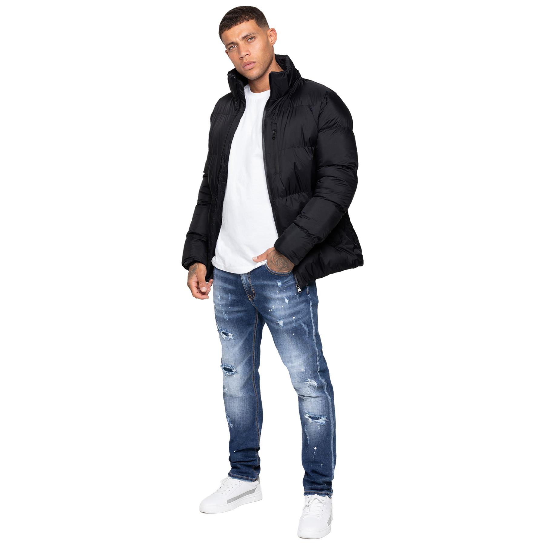 Kruze Hombre Chaqueta Acolchada Impermeable Invierno Suave Cálido Casual Capucha - Picture 11 of 28