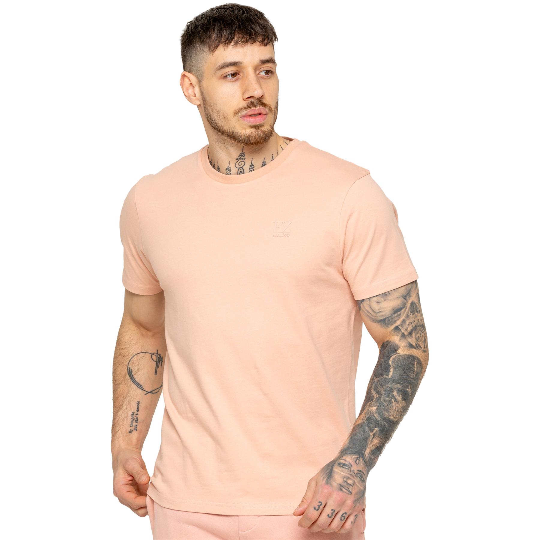 Enzo Mens T Shirt Short Sleeve Top Plain Cotton Crew Neck Casual Shirt - Picture 65 of 71