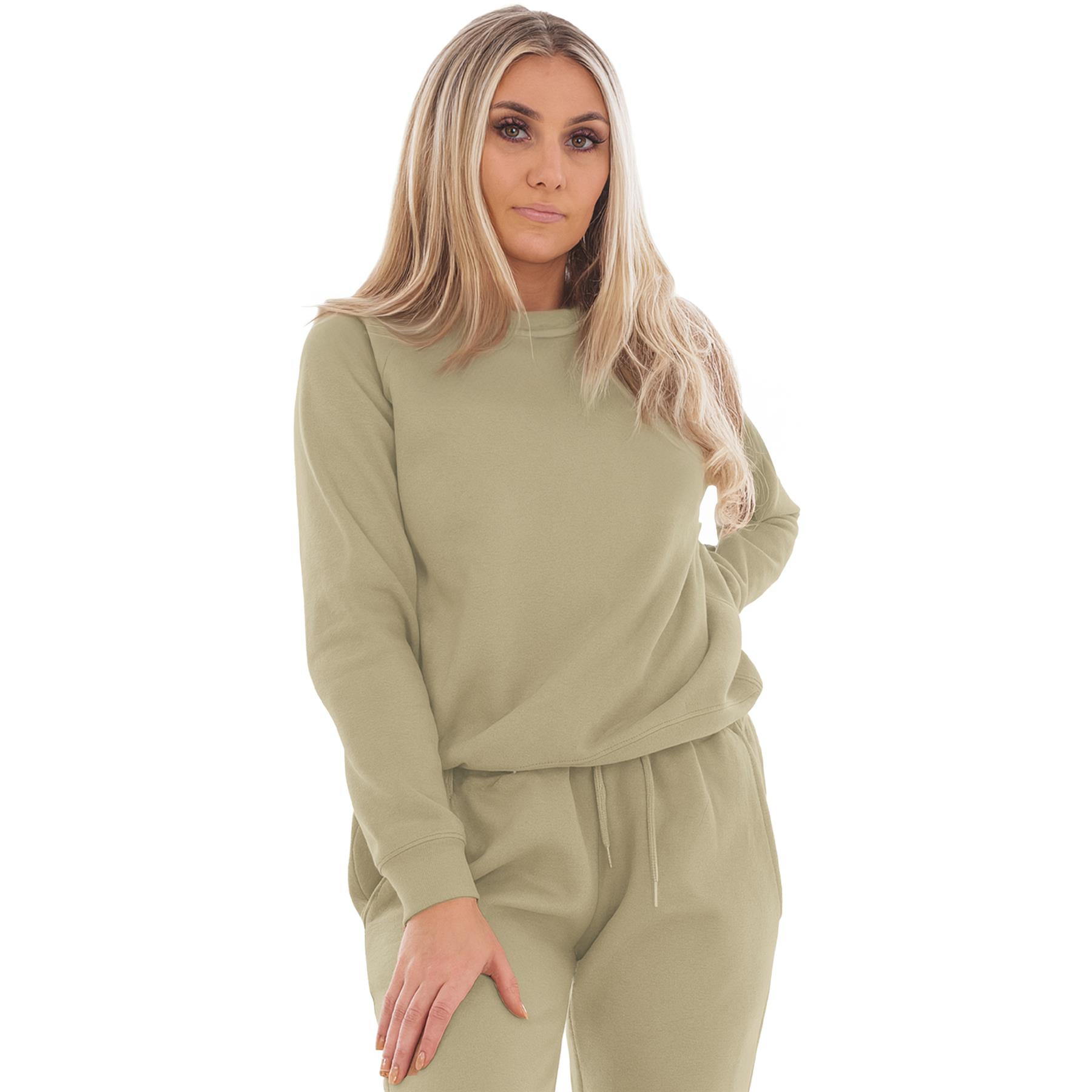 Kruze Mujer Chándal Tripulante Cuello Corte Normal Pantalón de Chándal Polar Set - Imagen 30 de 47