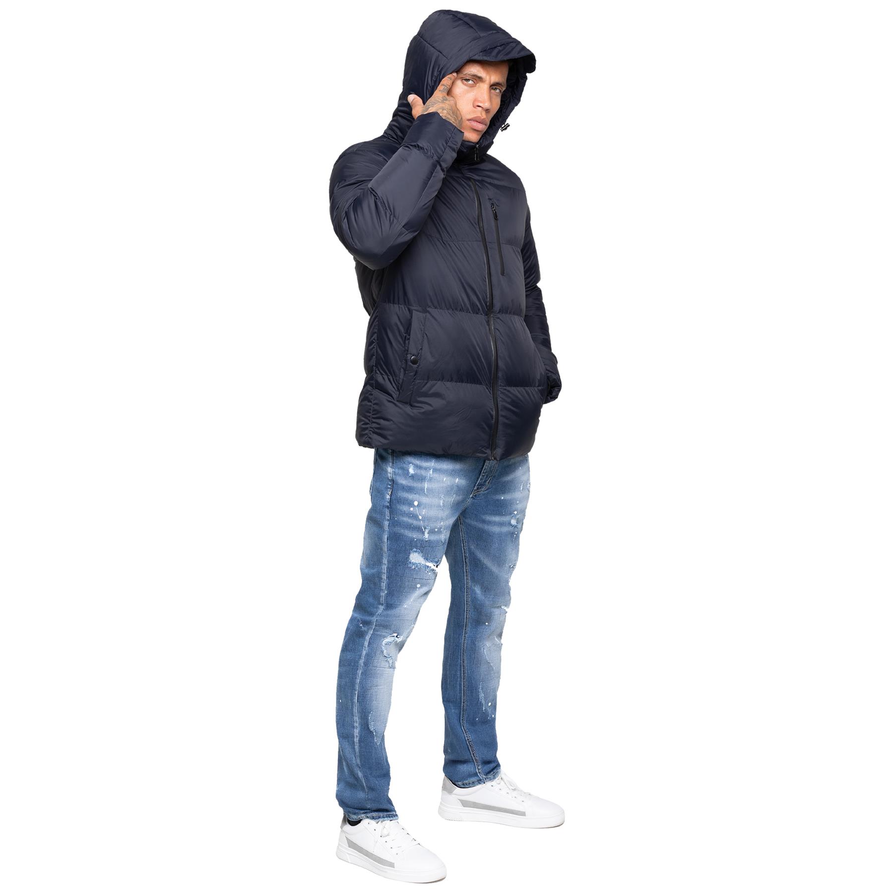 Kruze Hombre Chaqueta Acolchada Impermeable Invierno Suave Cálido Casual Capucha - Picture 28 of 28