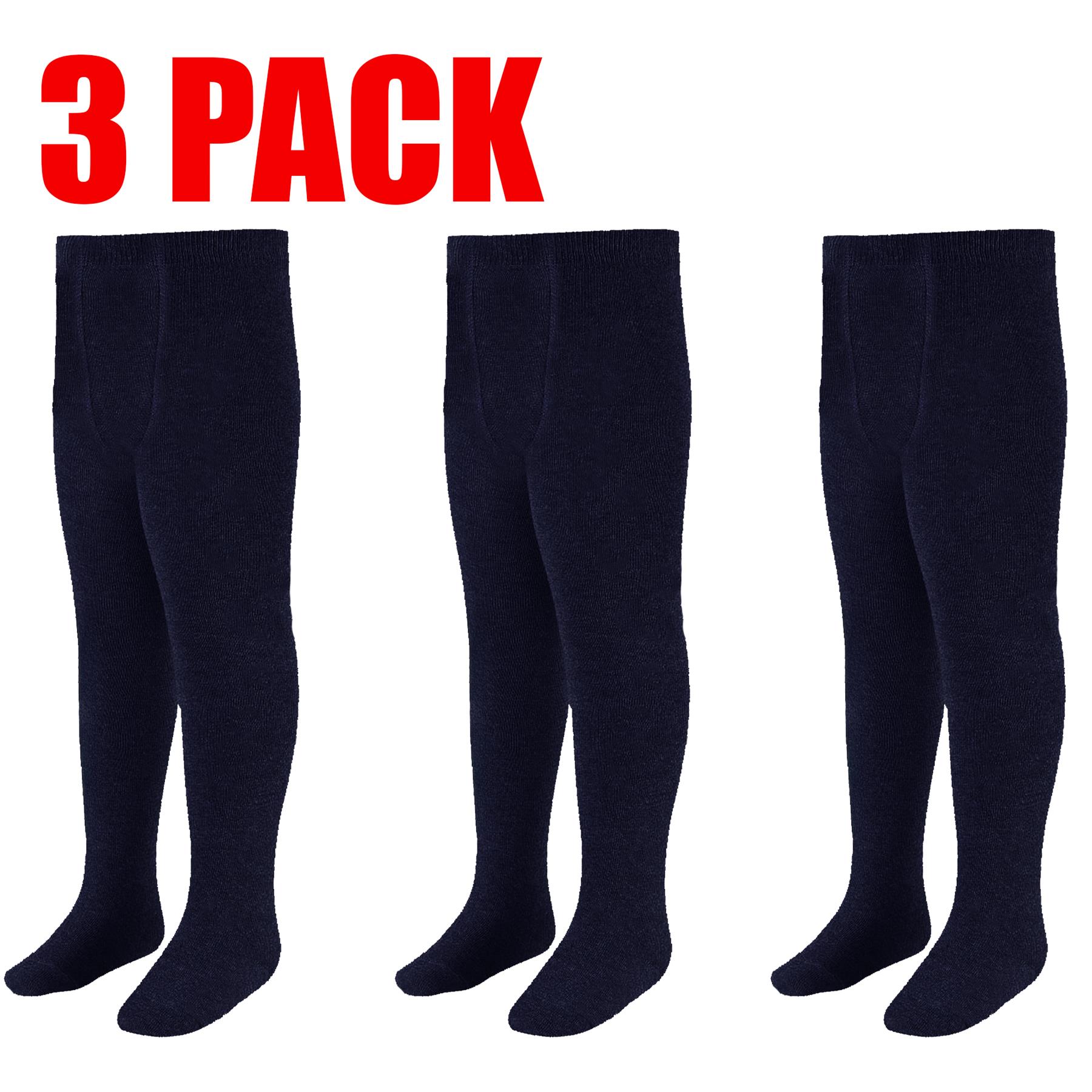3 Pack Girls Tights School Super Soft Cotton Rich Back 2 School Age 3 – 13 Years - Picture 15 of 19
