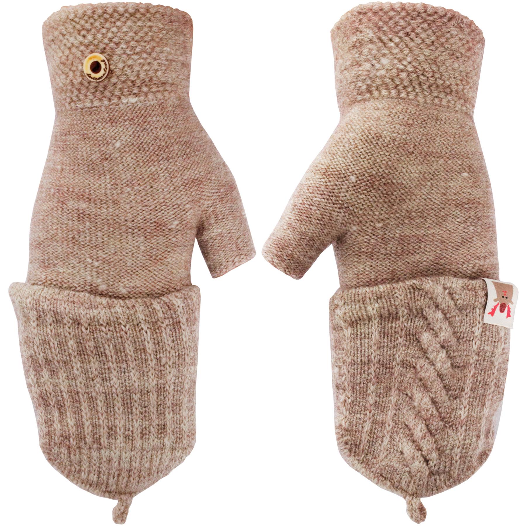 Guantes sin dedos para damas pantalla táctil polar tejido invierno cálido manopla - Imagen 4 de 17