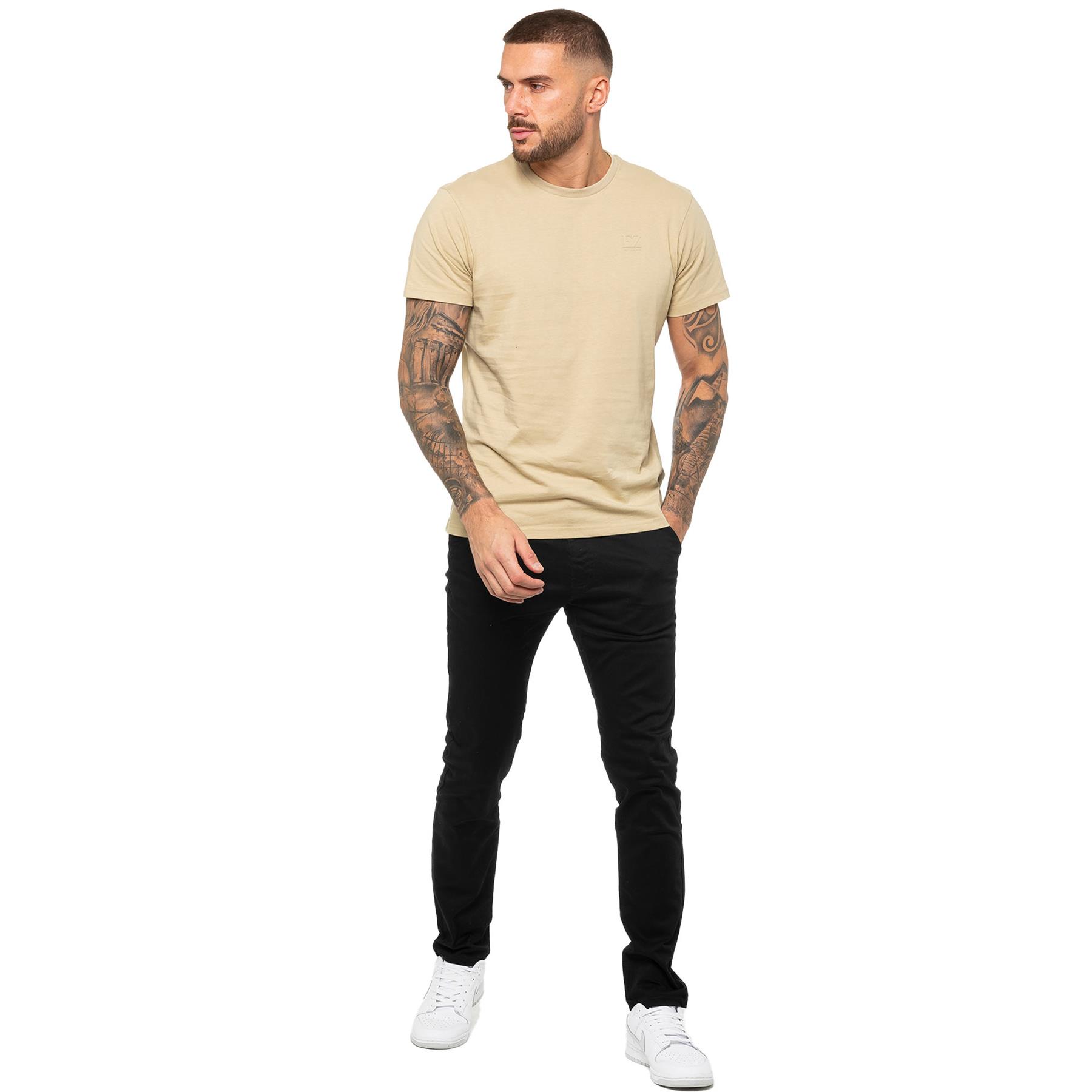 Enzo Mens T Shirt Short Sleeve Top Plain Cotton Crew Neck Casual Shirt - Picture 56 of 71