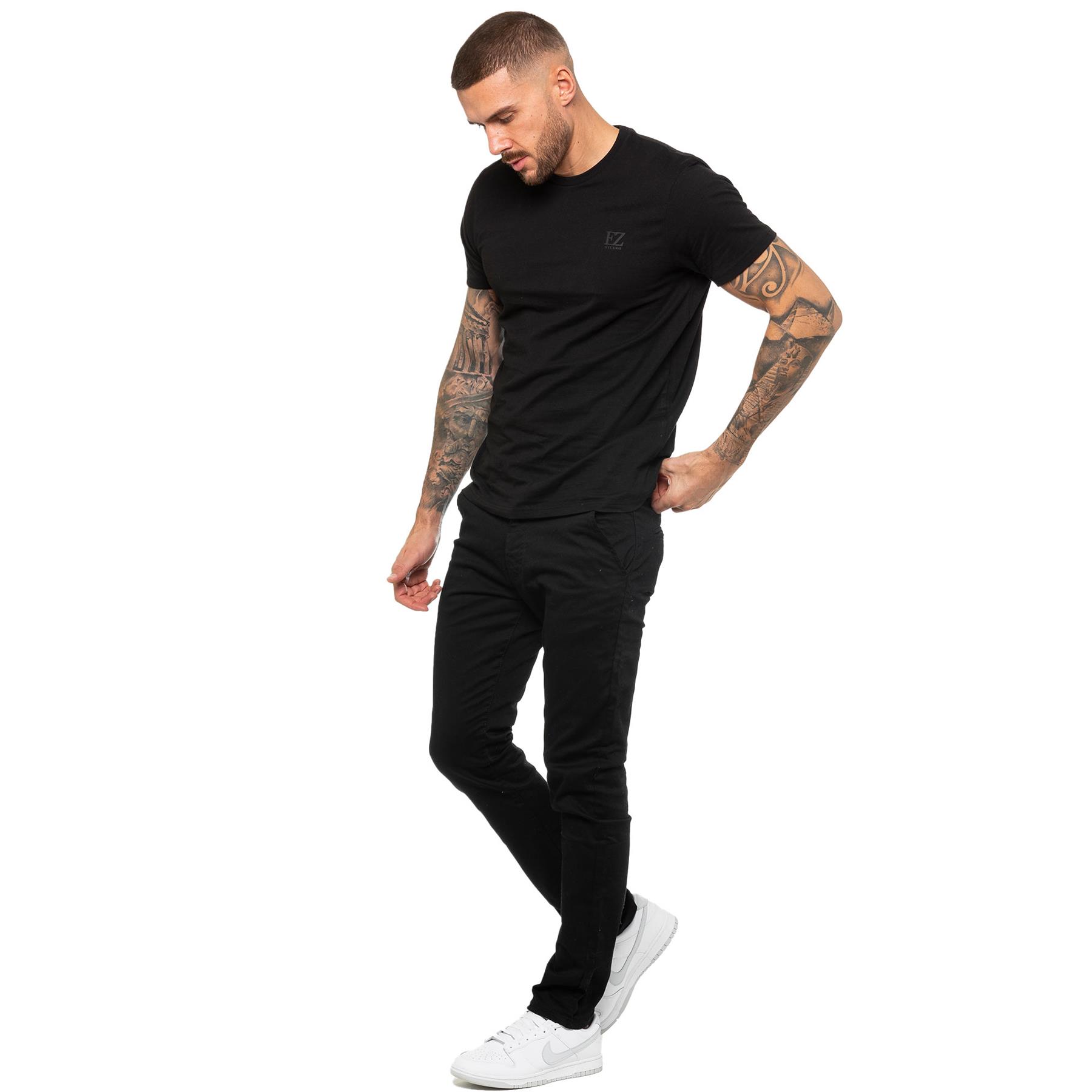 Enzo Mens T Shirt Short Sleeve Top Plain Cotton Crew Neck Casual Shirt - Picture 18 of 71