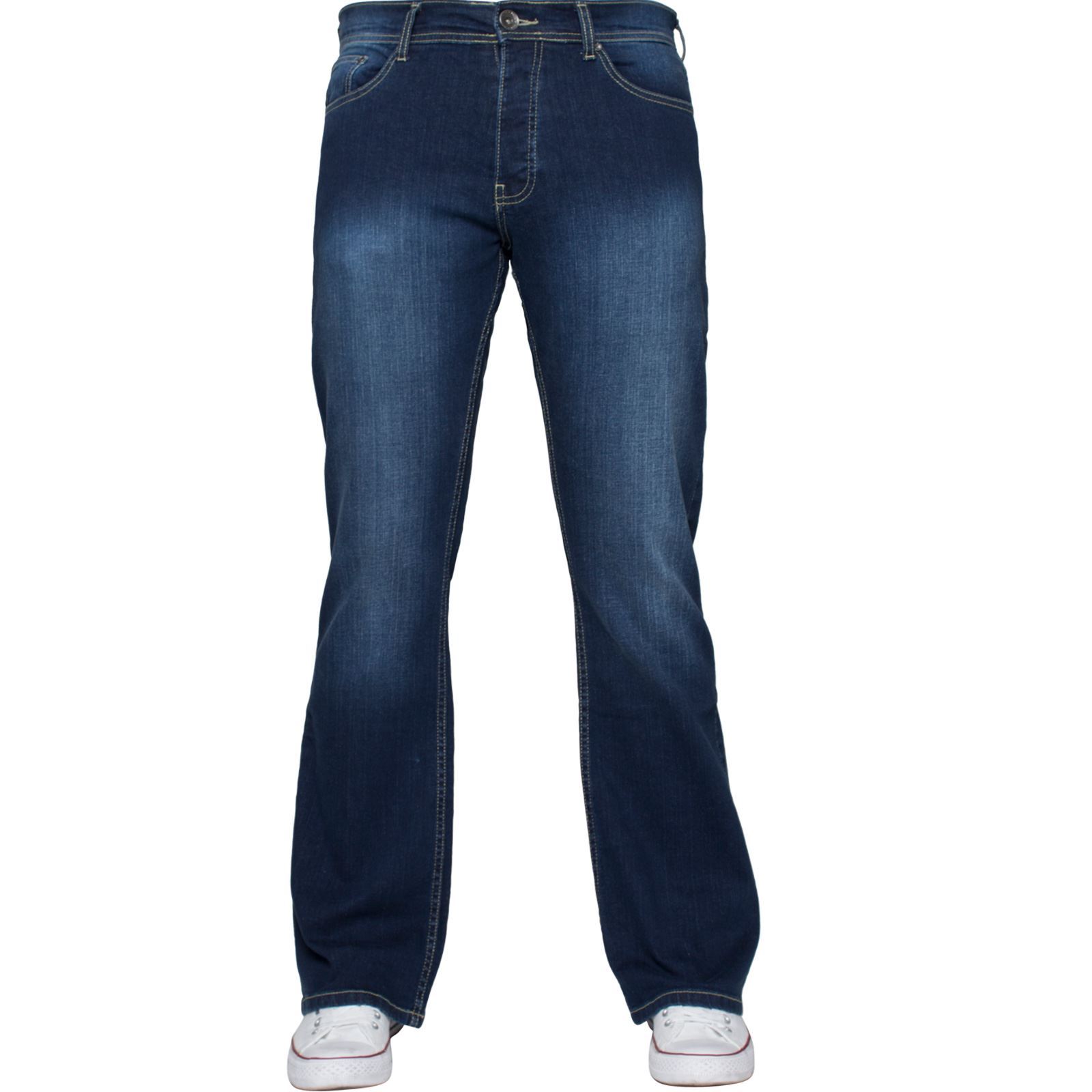 Mens Straight Leg Bootcut Jeans Regular Stretch Denim Work Pant Kruze