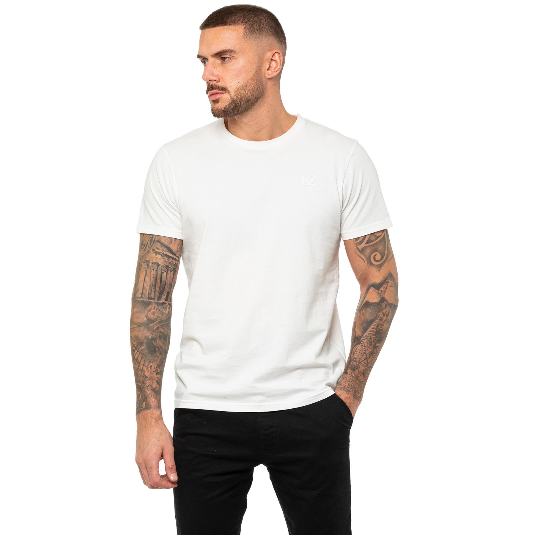 Enzo Mens T Shirt Short Sleeve Top Plain Cotton Crew Neck Casual Shirt - Picture 59 of 71