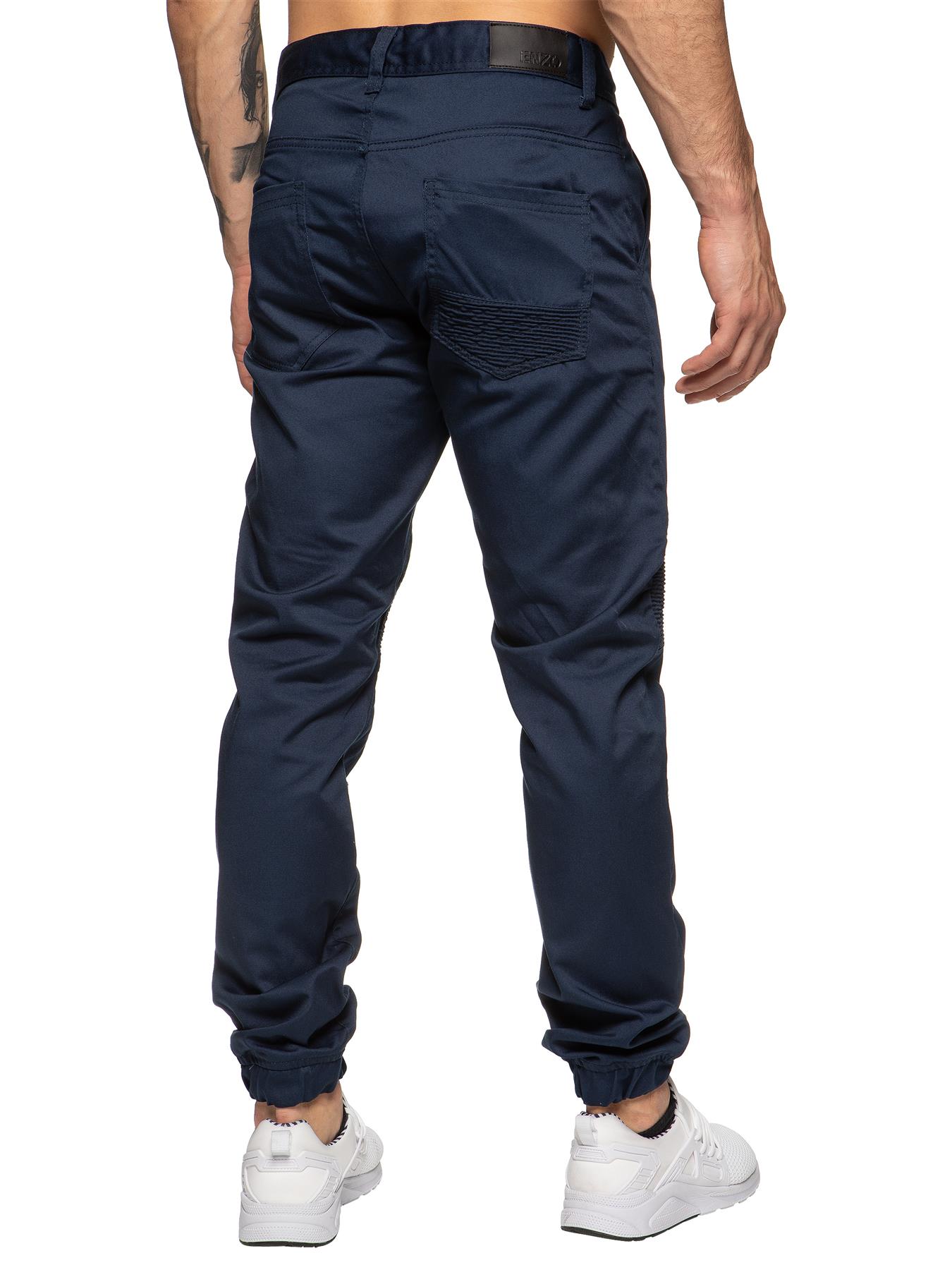 Mens Designer Chinos Stretch Cuffed Joggers Pants Slim Fit Jeans All Waist Sizes