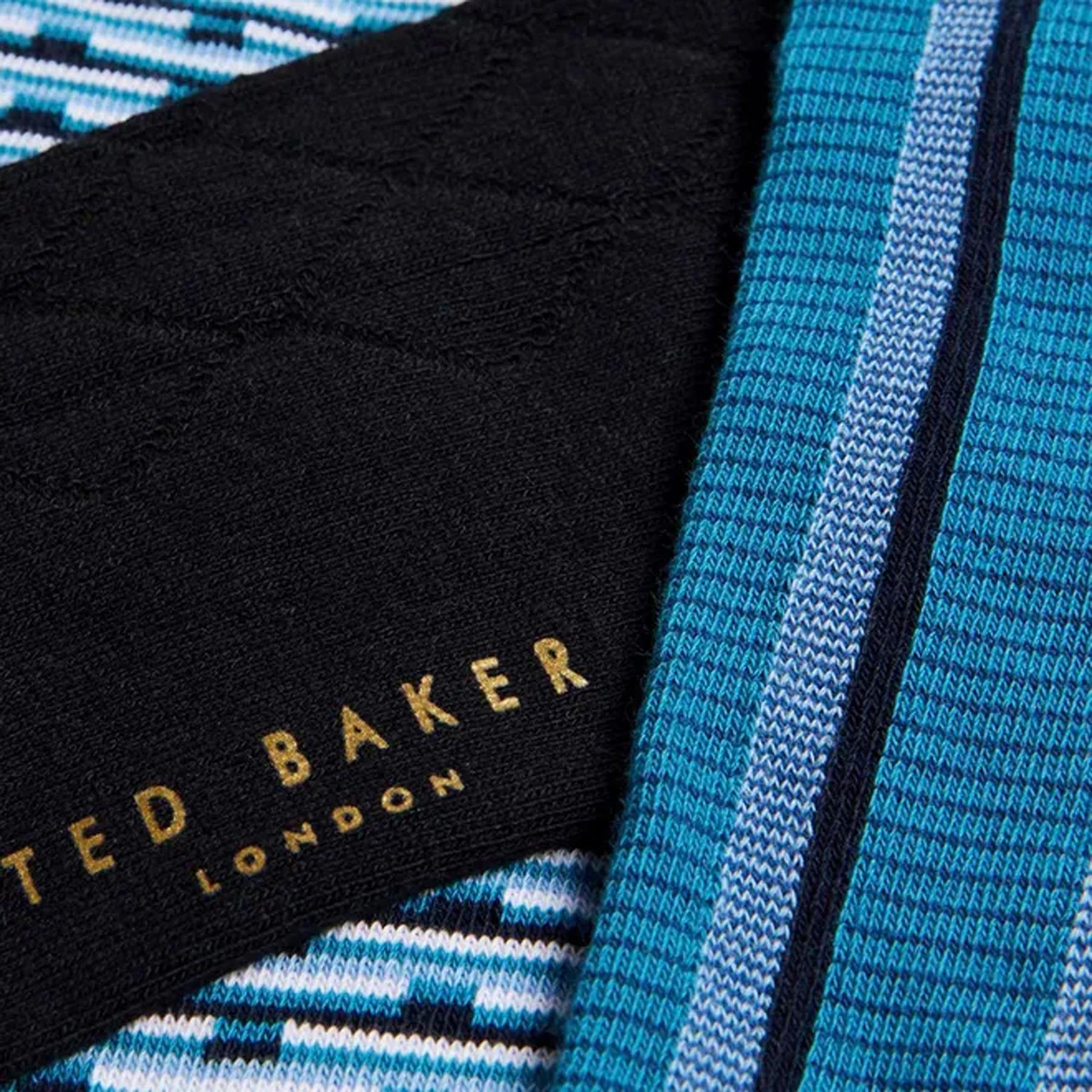 Ted Baker Mens Socks 3 Pairs Casual Cotton Rich Designer Gift Box Sock - Picture 25 of 34