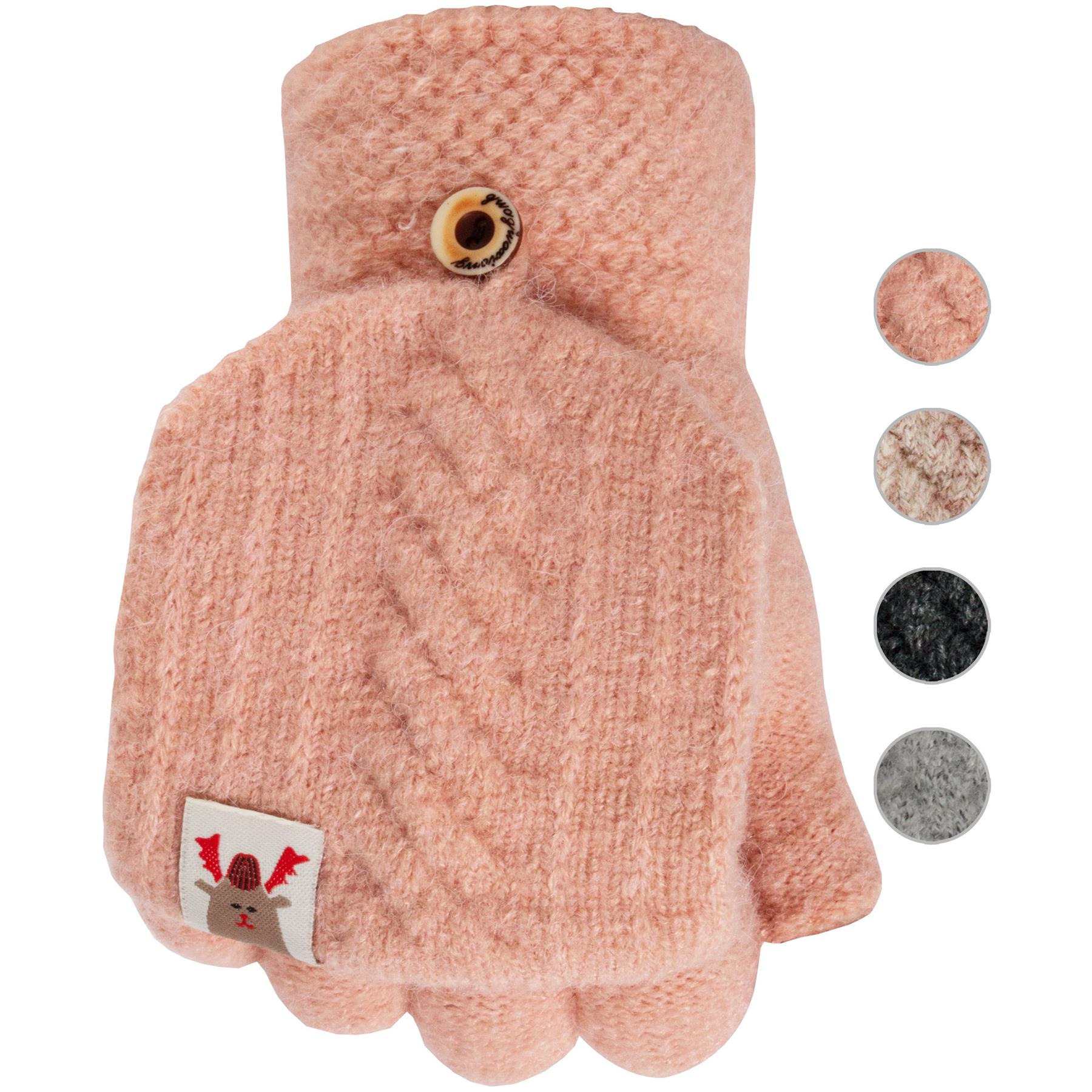 Guantes sin dedos para damas pantalla táctil polar tejido invierno cálido manopla - Imagen 17 de 17