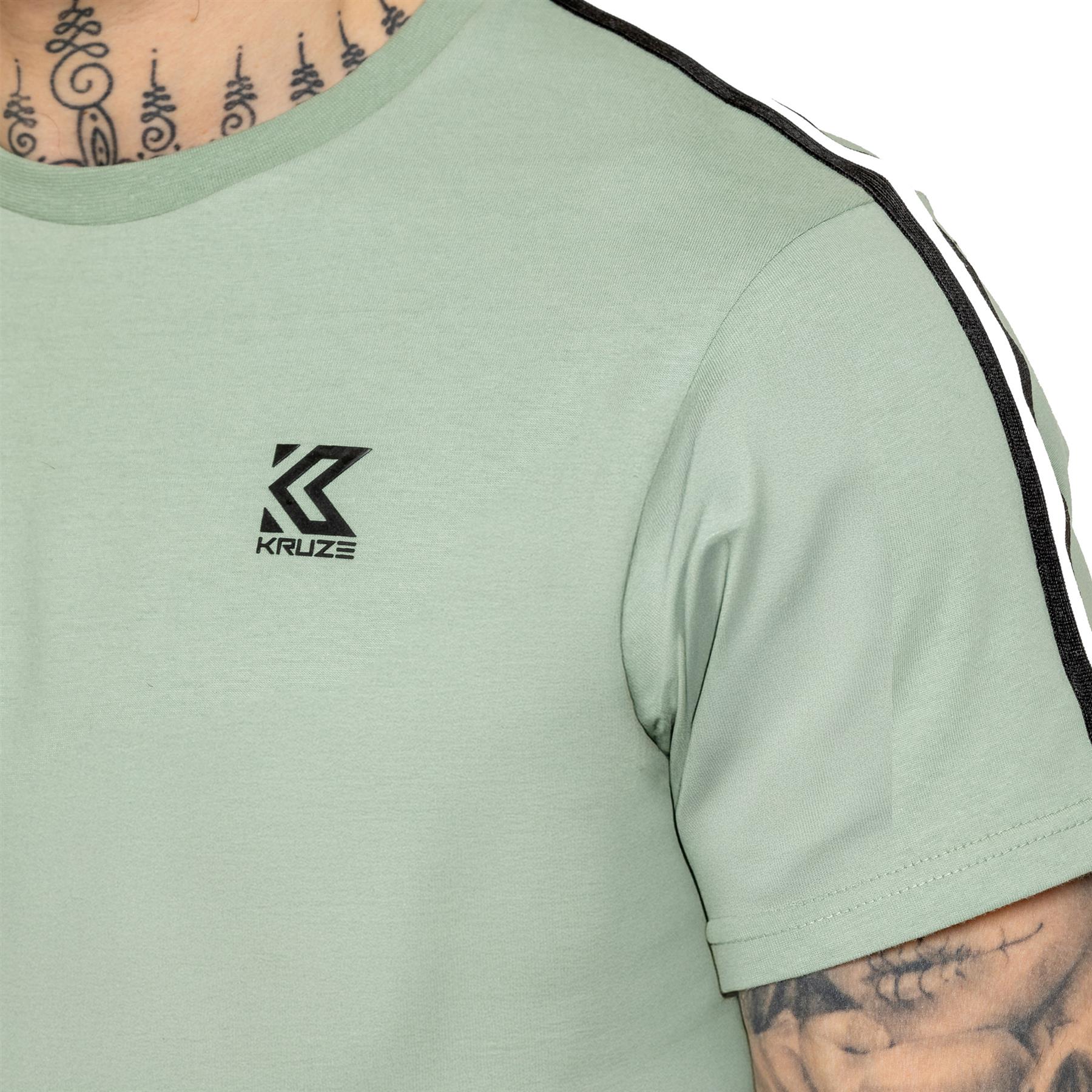 Kruze Short Sleeve T Shirt Mens Casual Cotton Tape Crew Neck Regular Fit Top - Picture 7 of 19