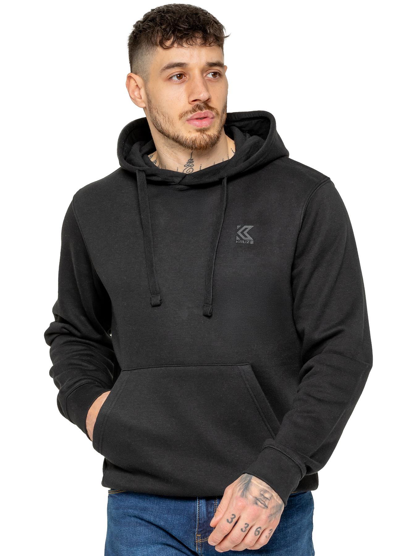 Kruze Herren Kapuzenpullover Freizeit Fleece mit Kapuze Top - Picture 2 of 26