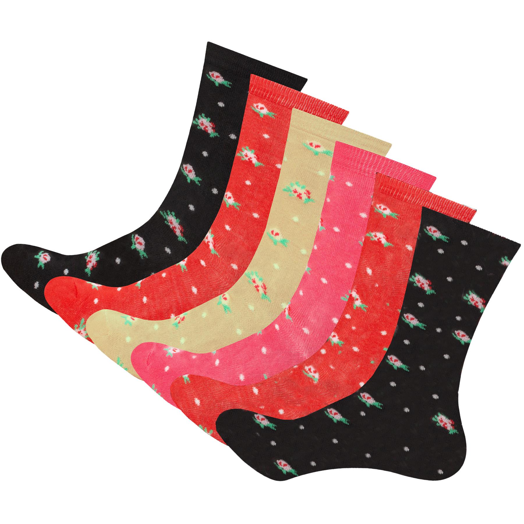 Womens Socks Cotton Rich Ladies Ankle Design Sports Socks 6 Pairs Adults UK 4-7 - Picture 41 of 51