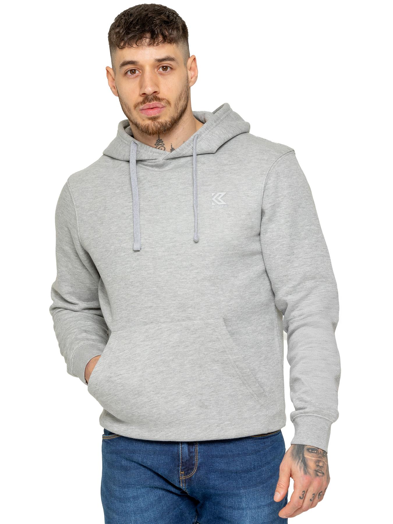 Kruze Herren Kapuzenpullover Freizeit Fleece mit Kapuze Top - Picture 12 of 26