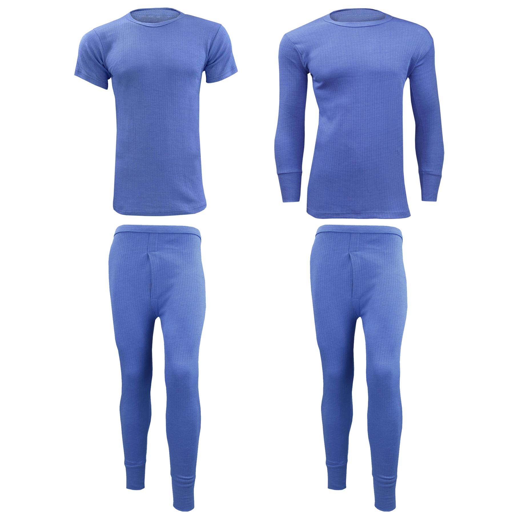 Mens Thermal Long Johns Top T Shirt Bottom Trouser Underwear Set Full Sleeve - Picture 10 of 27