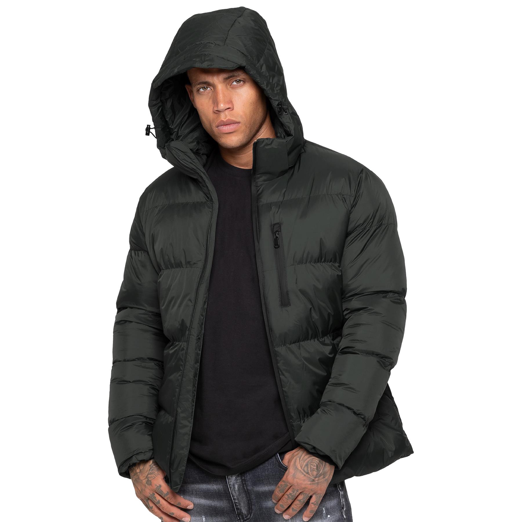 Kruze Hombre Chaqueta Acolchada Impermeable Invierno Suave Cálido Casual Capucha - Picture 17 of 28