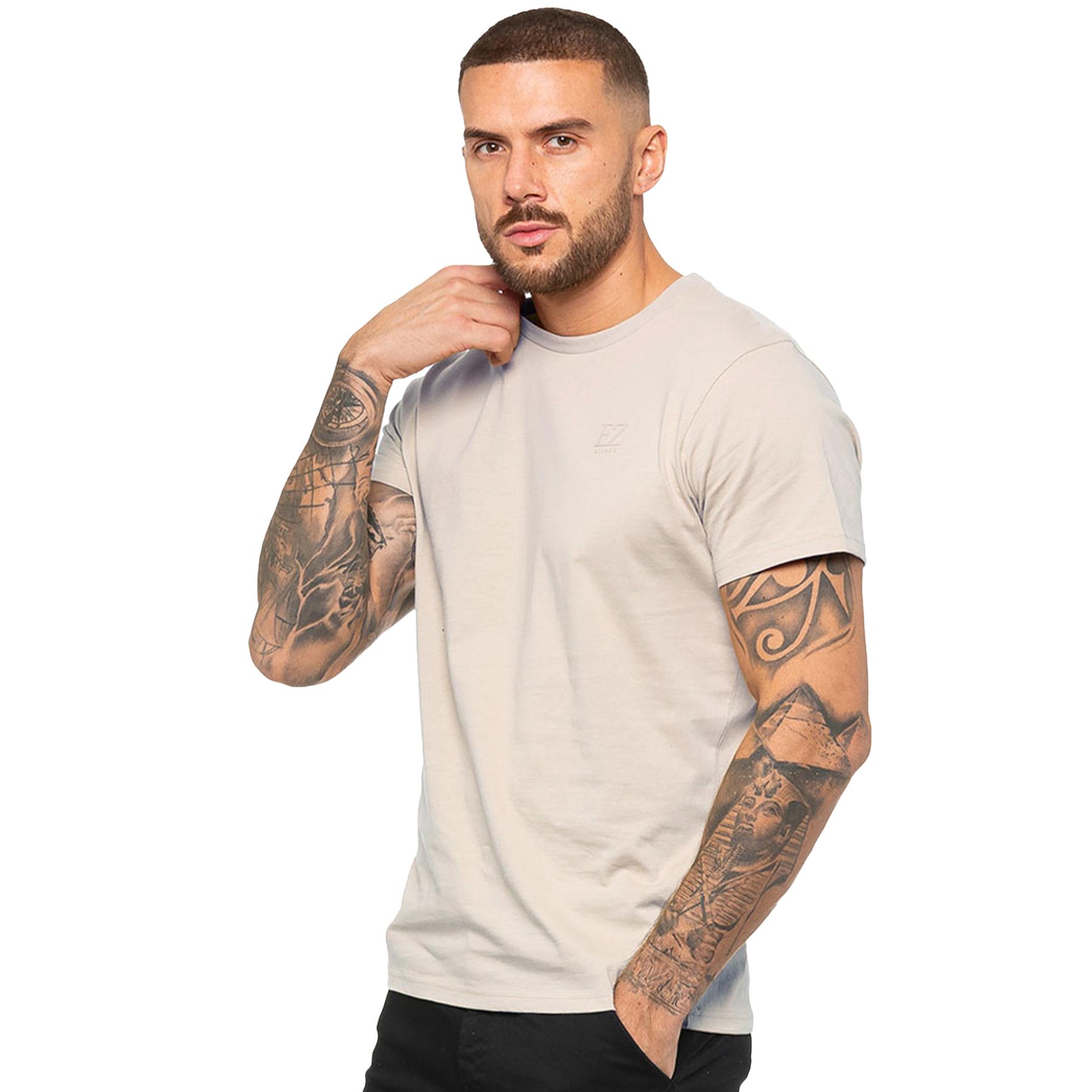 Enzo Mens T Shirt Short Sleeve Top Plain Cotton Crew Neck Casual Shirt - Picture 11 of 71