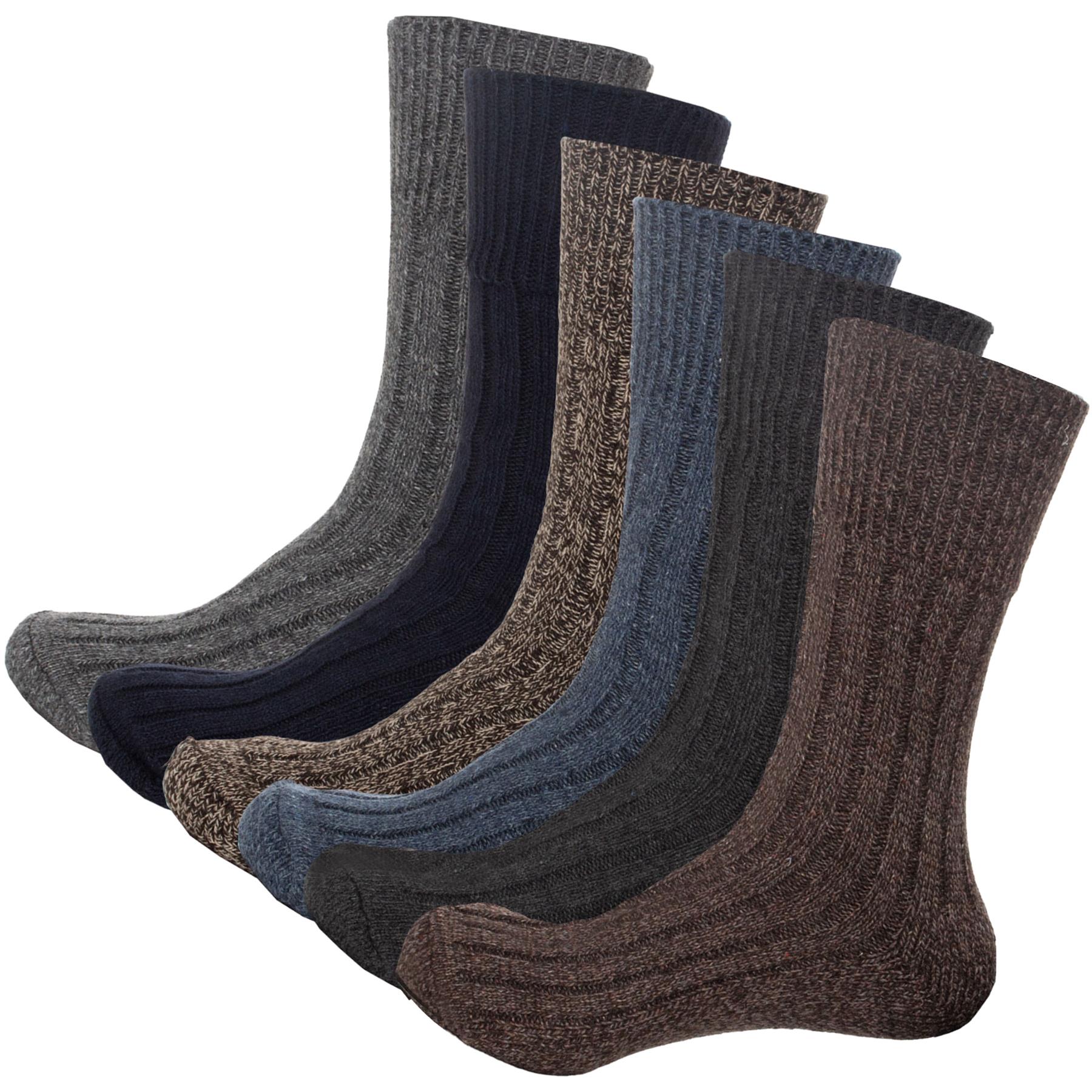 Mens Non Elastic Wool Socks Winter Warm Diabetic Thick Hiking Everyday Socks - Picture 17 of 34