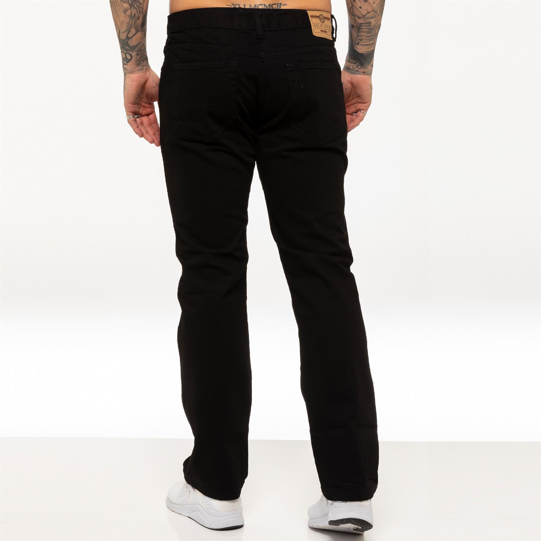 Kruze Mens Jeans Straight Leg Denim Trousers Regular Casual Work Pants UK Sizes - Picture 5 of 25