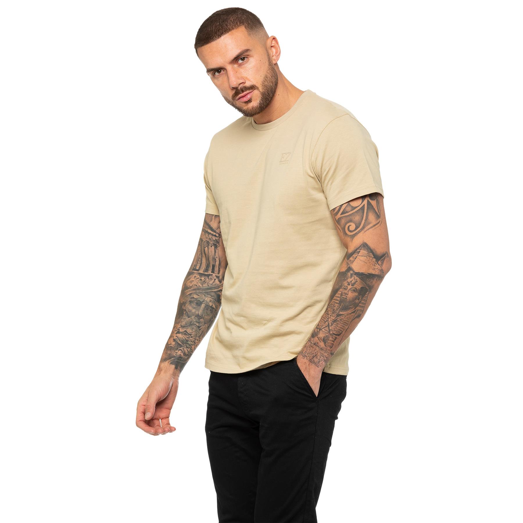 Enzo Mens T Shirt Short Sleeve Top Plain Cotton Crew Neck Casual Shirt - Picture 52 of 71