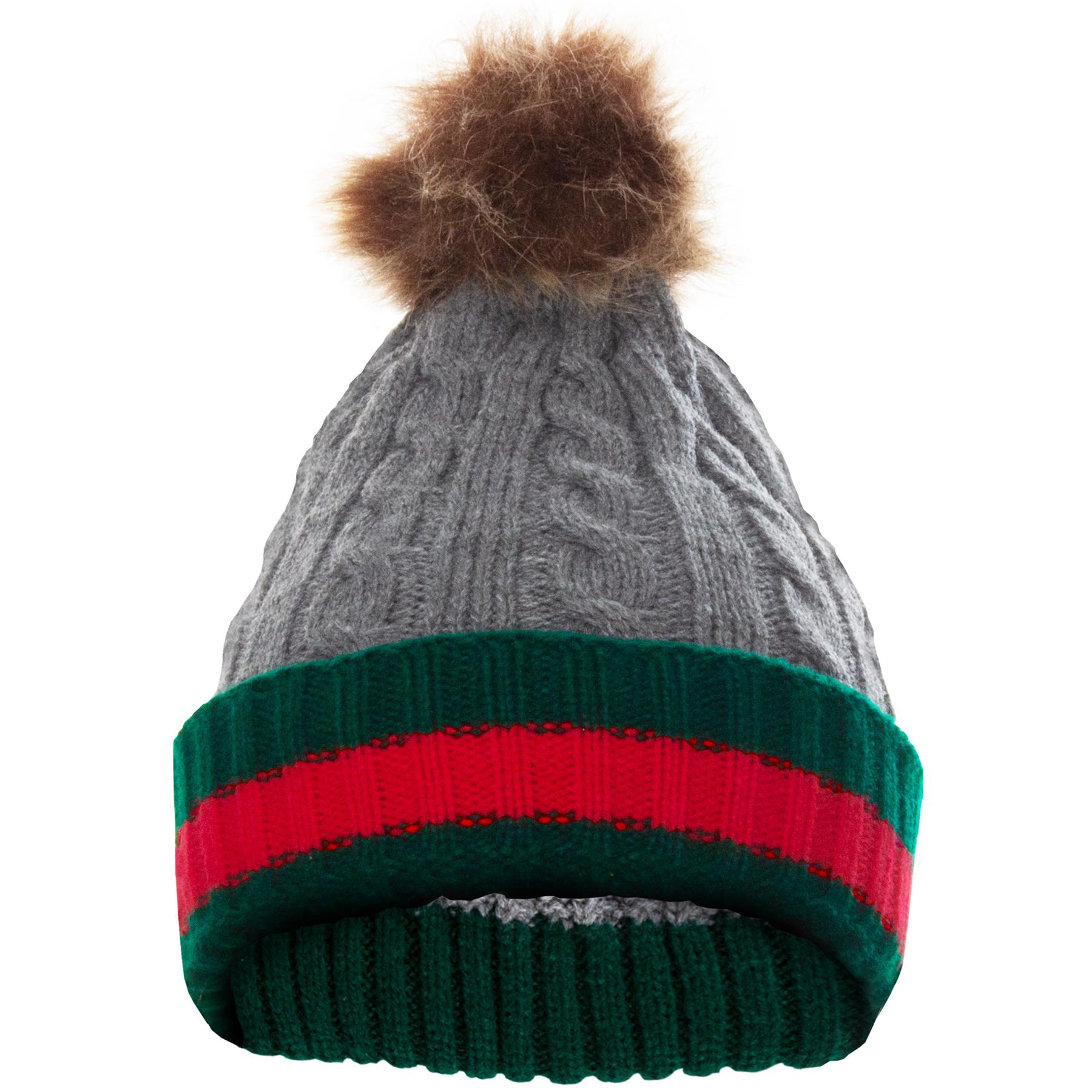 Beanie Hats Mens Womens Bobble Pom Pom Hat Ski Winter Warm Cable Knitted Cap - Picture 11 of 11