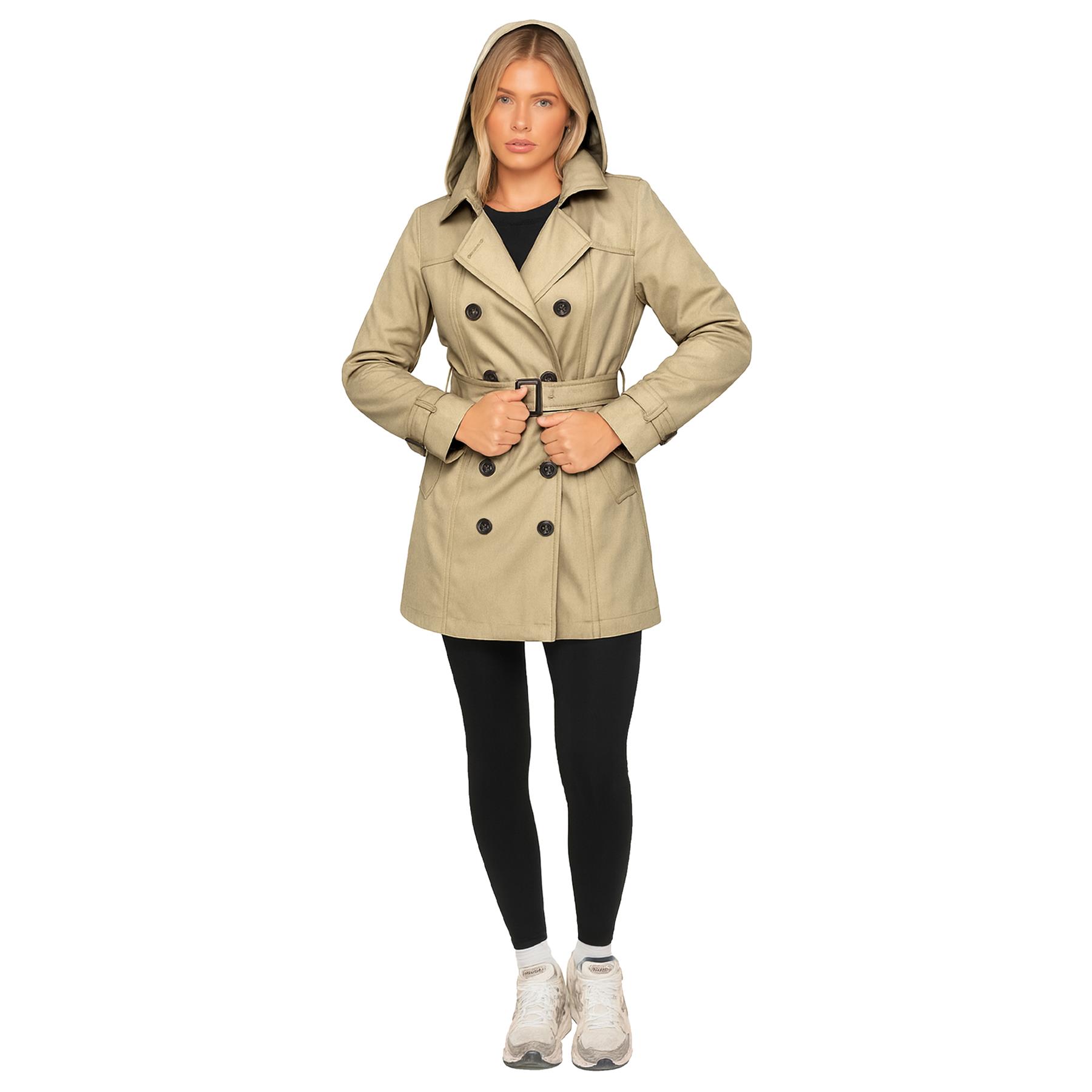 Enzo Damen Trenchcoat Damen Wasserdicht Lange Warme Jacke Mit Knöpfen - Picture 13 of 22